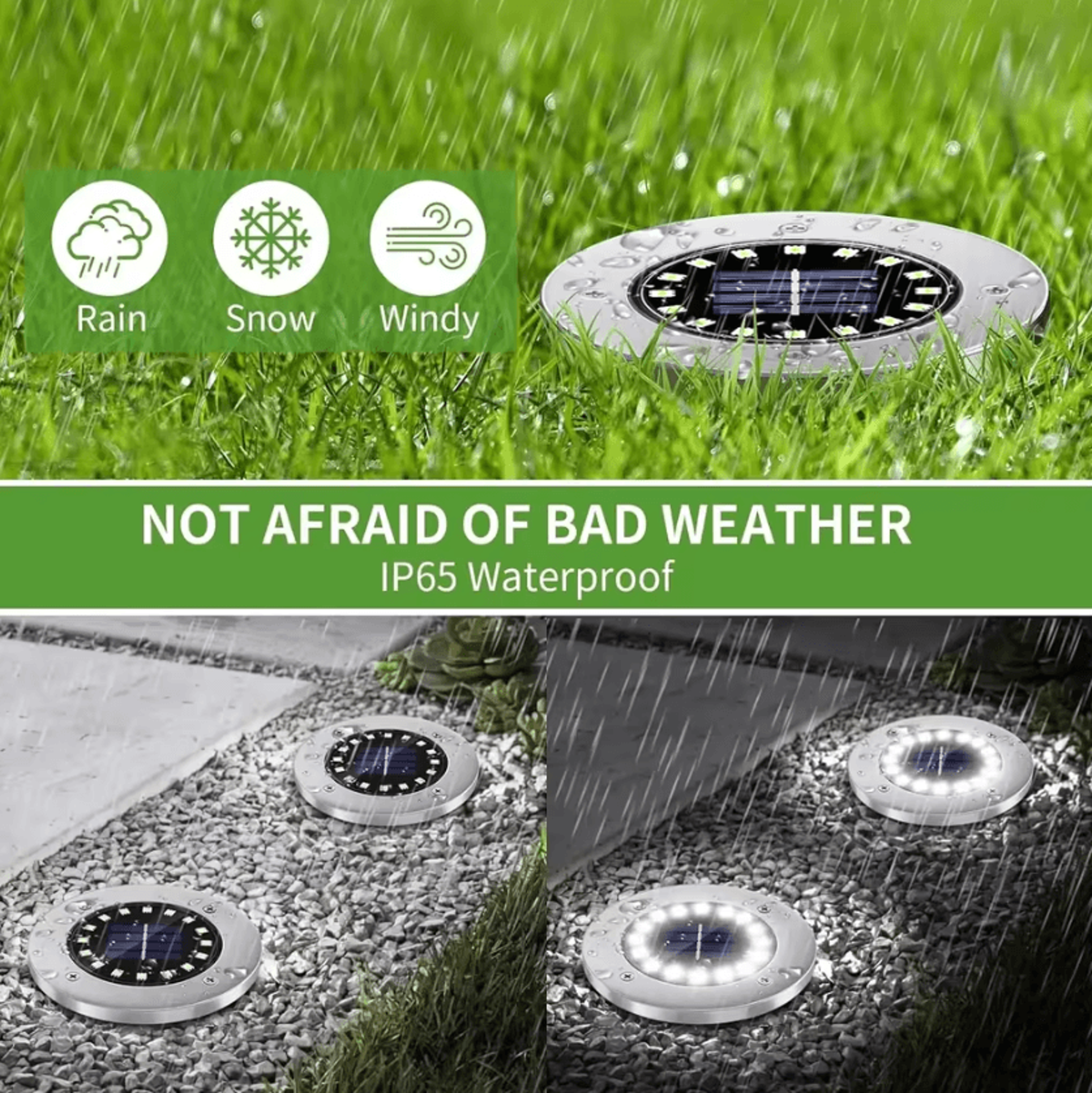 16 LED Solar Ground Lights  Waterproof Outdoor Pathway Lights 1