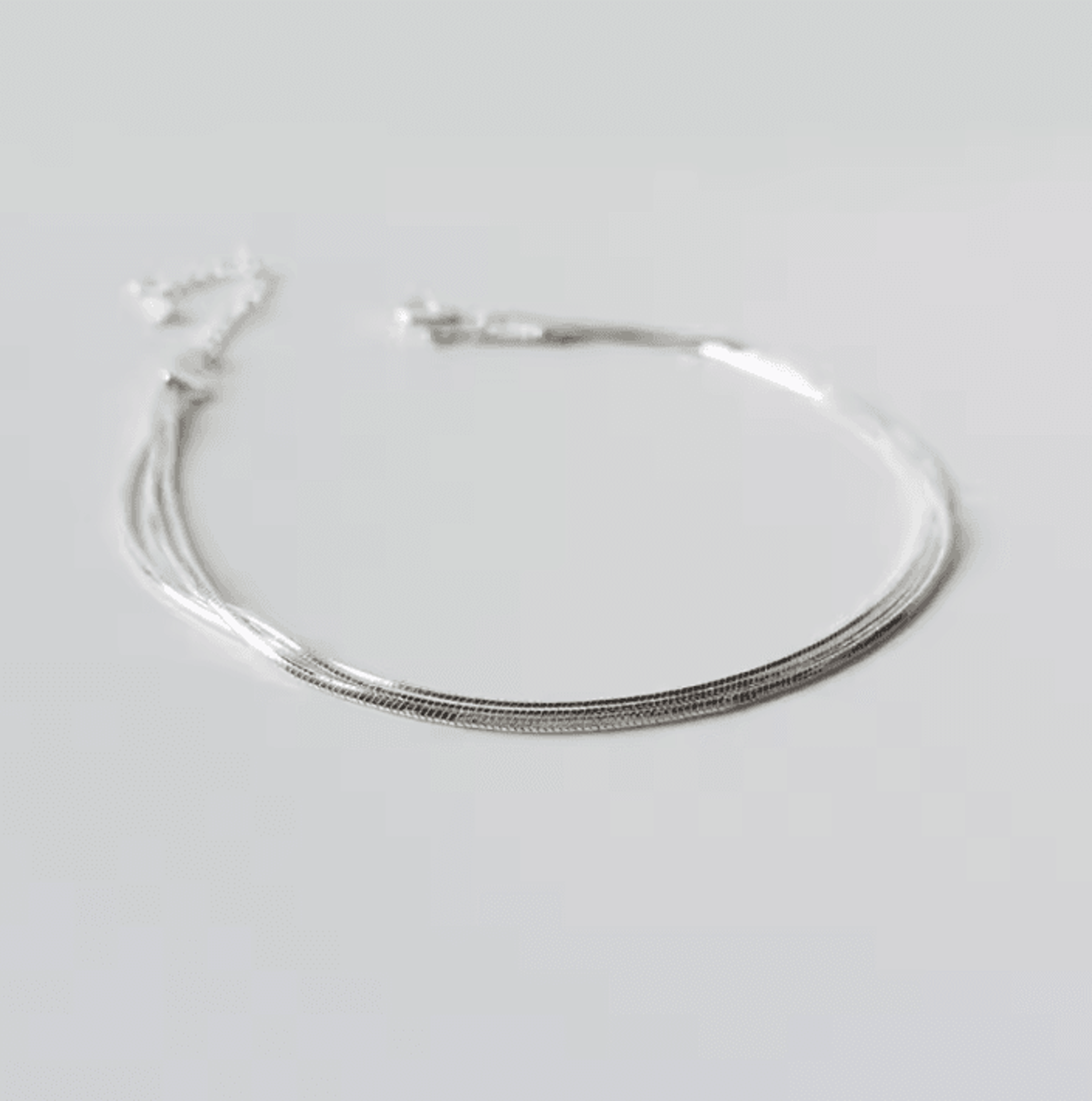 ANENJERY Silver MultiLayer Snake Chain Anklet For Women 5