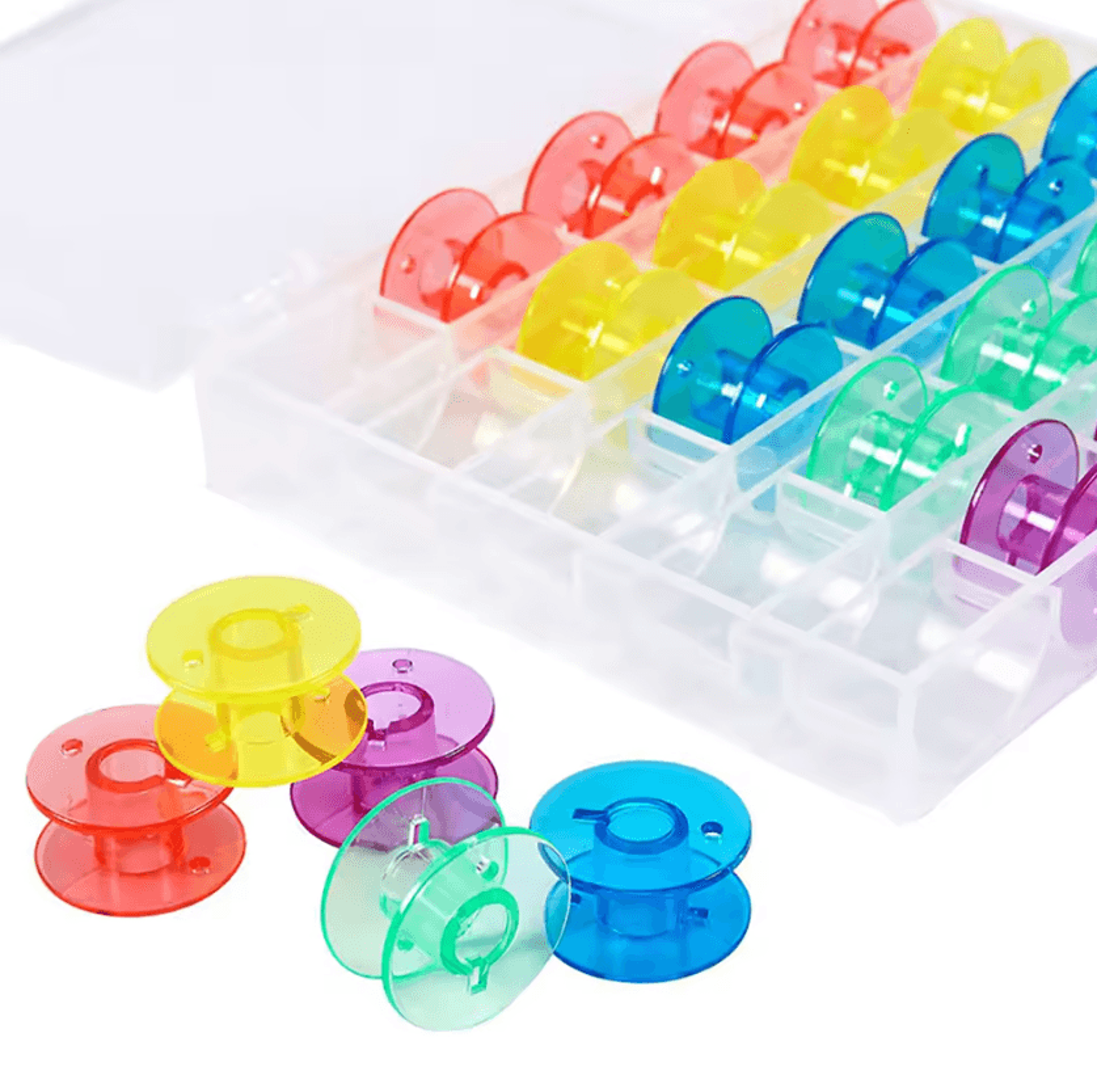 25Piece Plastic Sewing Machine Bobbin Set With Storage Box 0