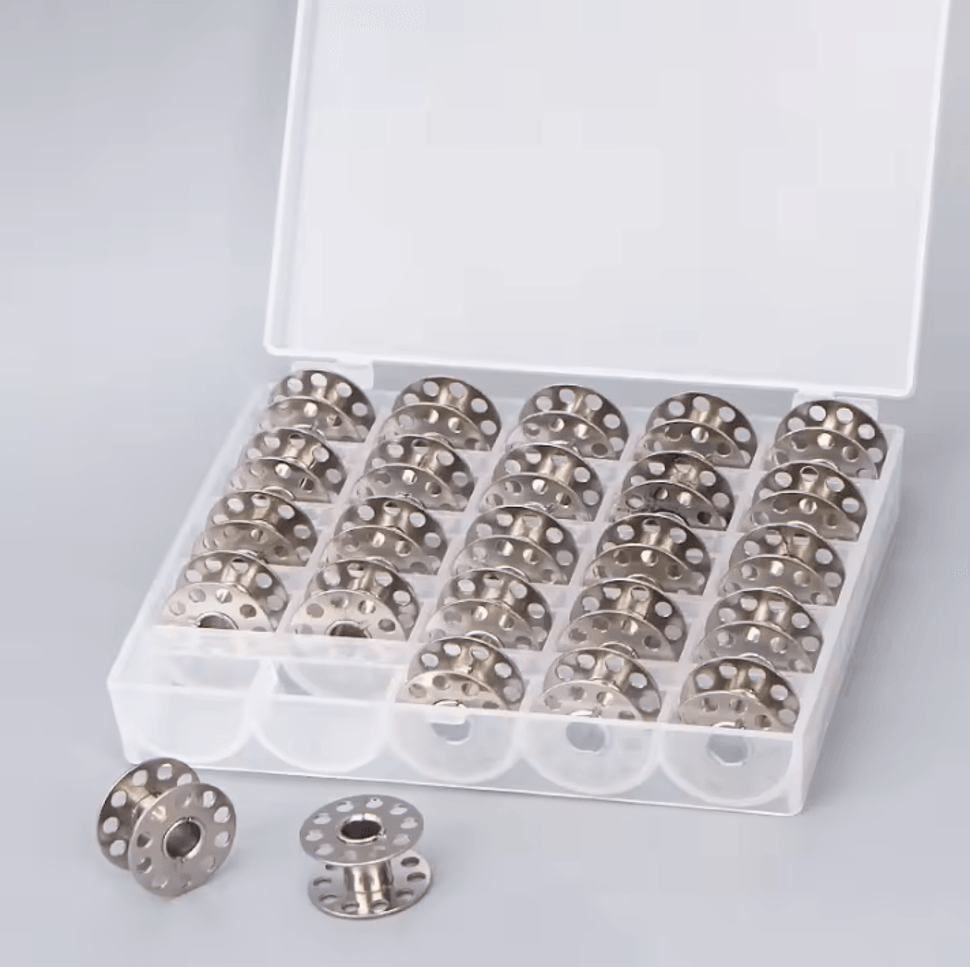 25Piece Plastic Sewing Machine Bobbin Set With Storage Box 8
