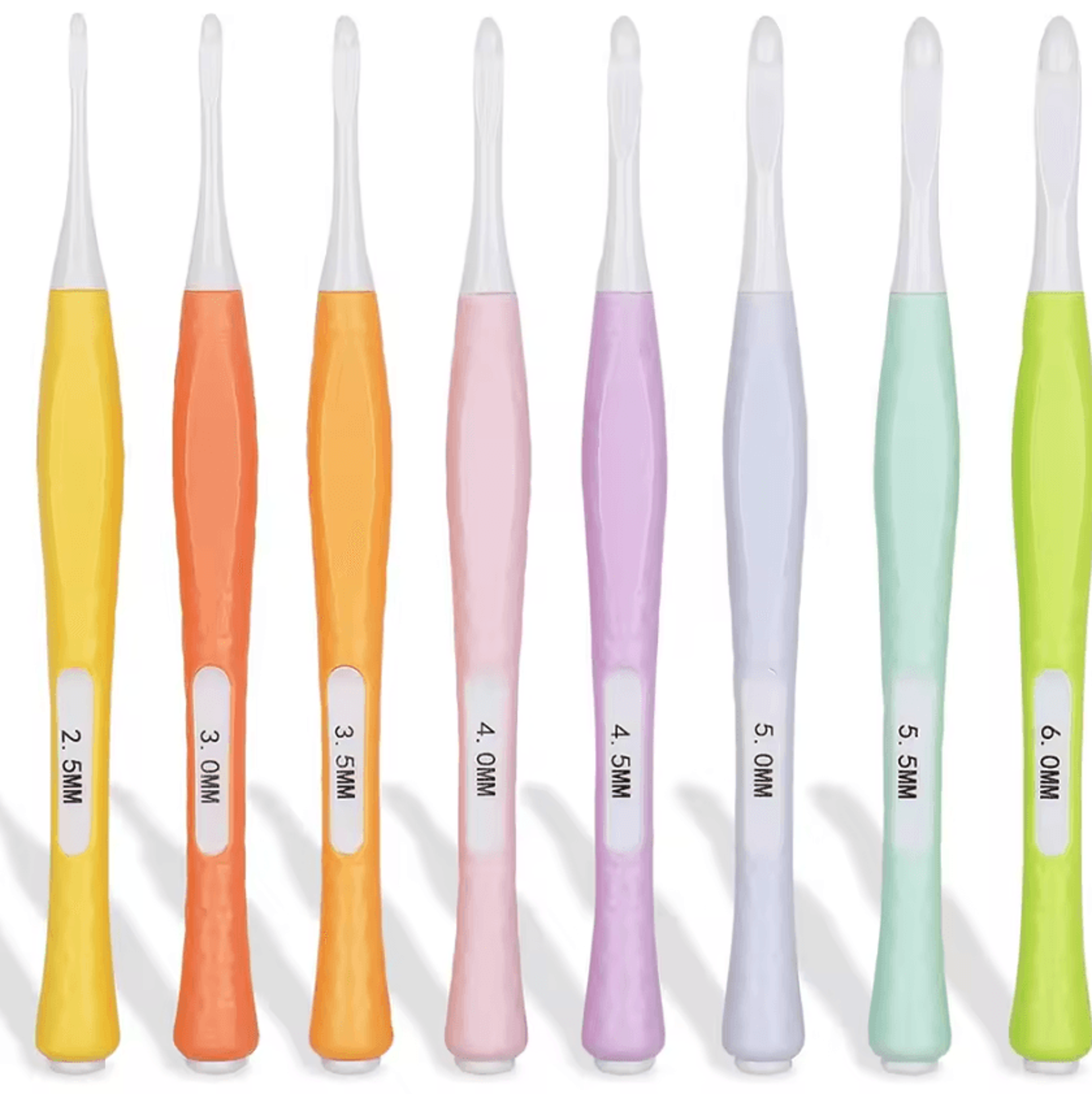 8Piece Ergonomic Inline Crochet Hook Set 25mm6mm 5