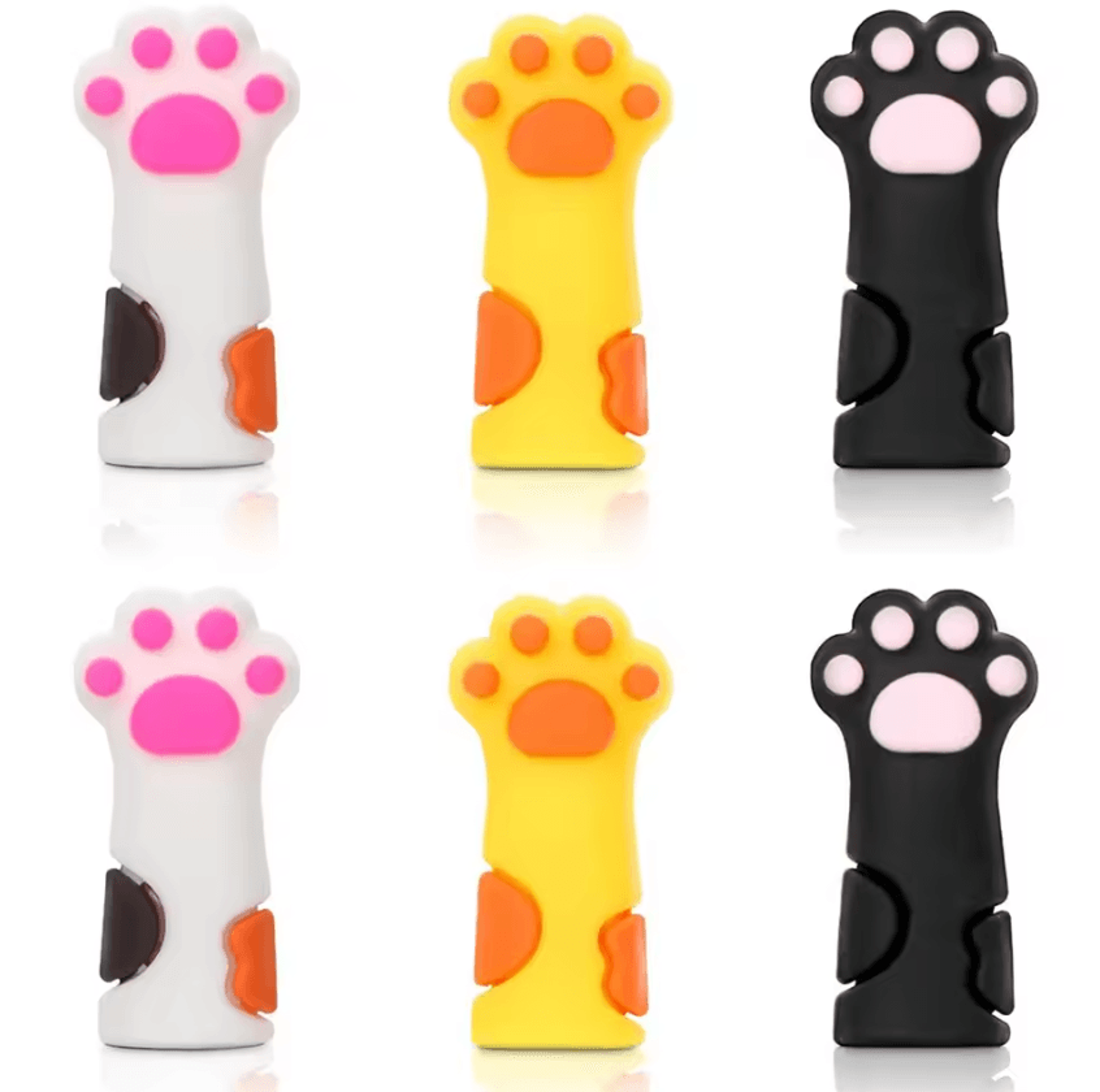 6Piece Cat Paw Silicone Knitting Needle Stoppers 7