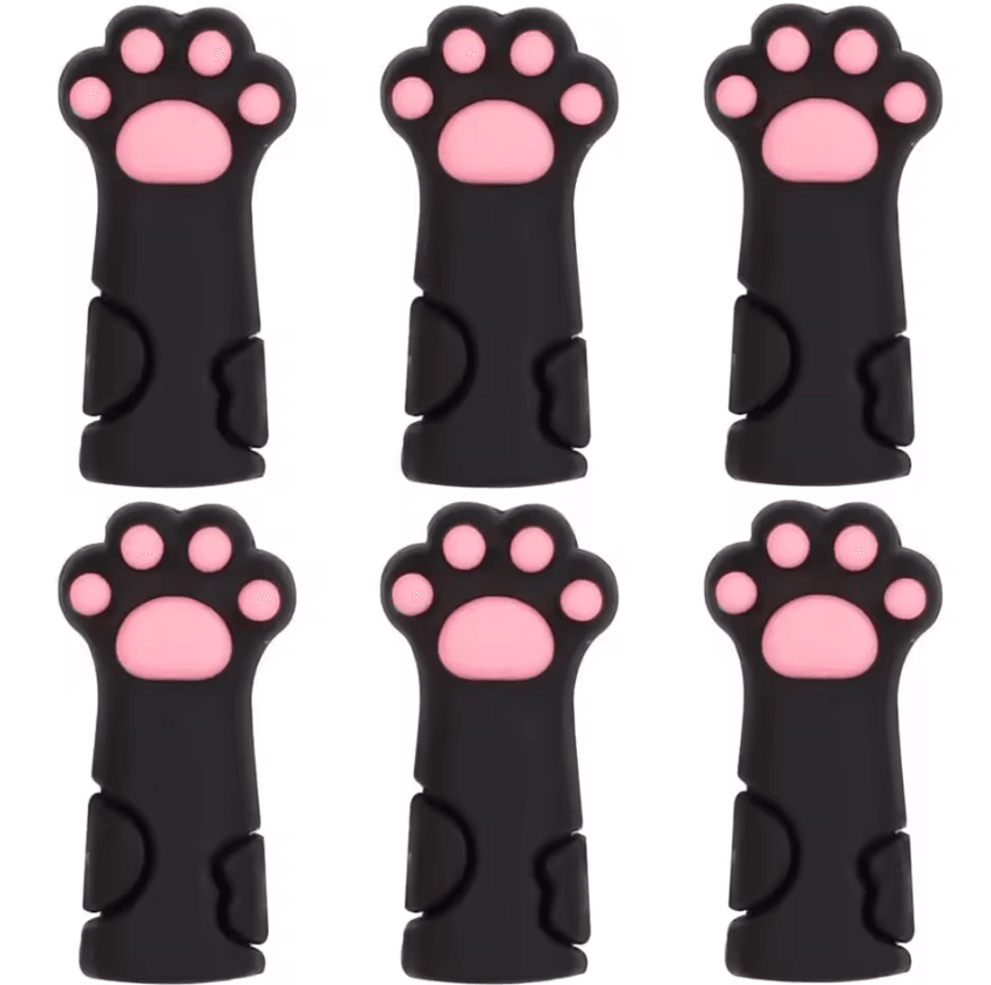 6Piece Cat Paw Silicone Knitting Needle Stoppers 8