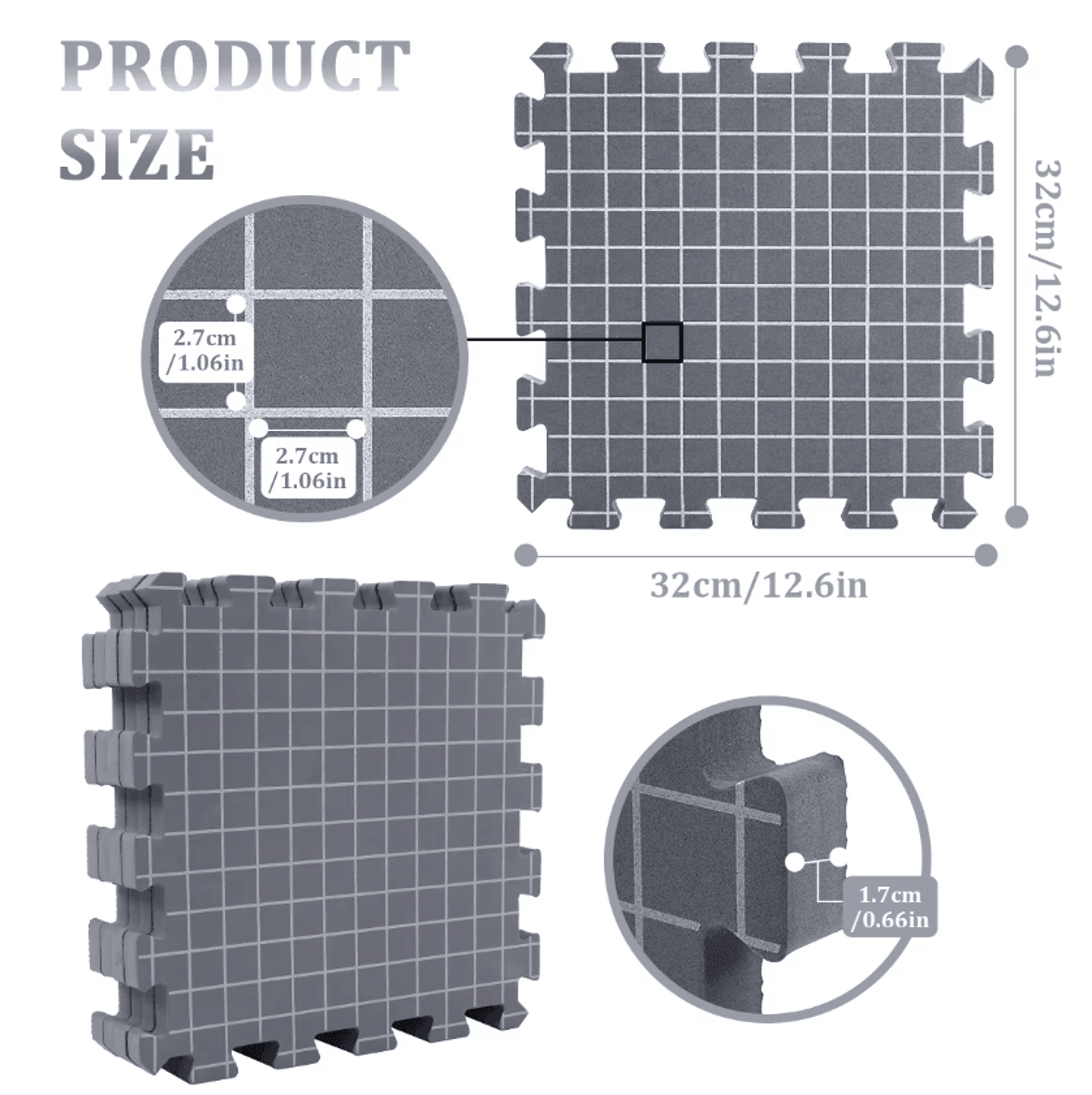 4Piece Extra Thick Foam Blocking Mats For Knitting And Crochet 4