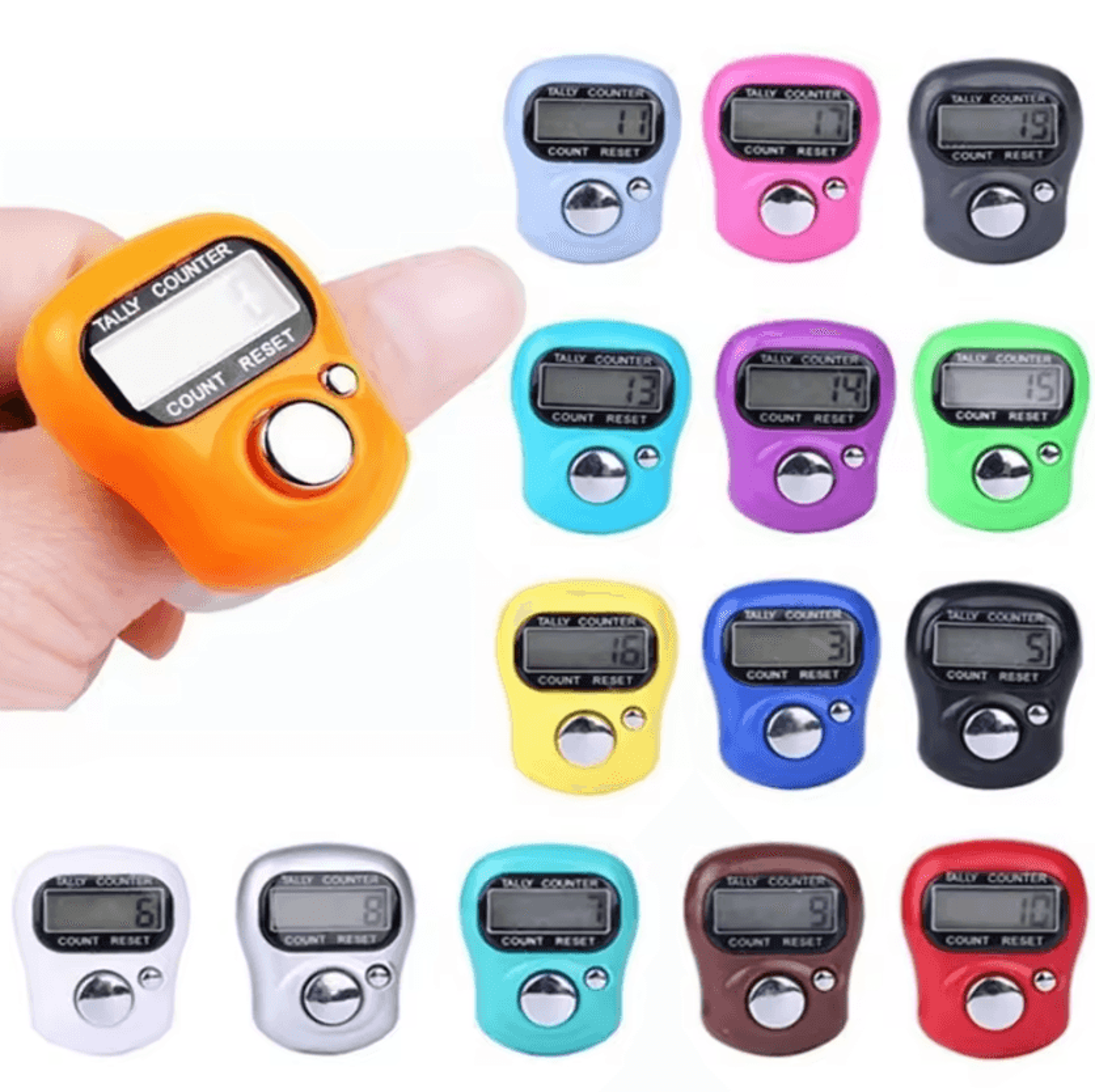 Digital Knitting Row Counter  LCD Finger Tally And Stitch Counter 0