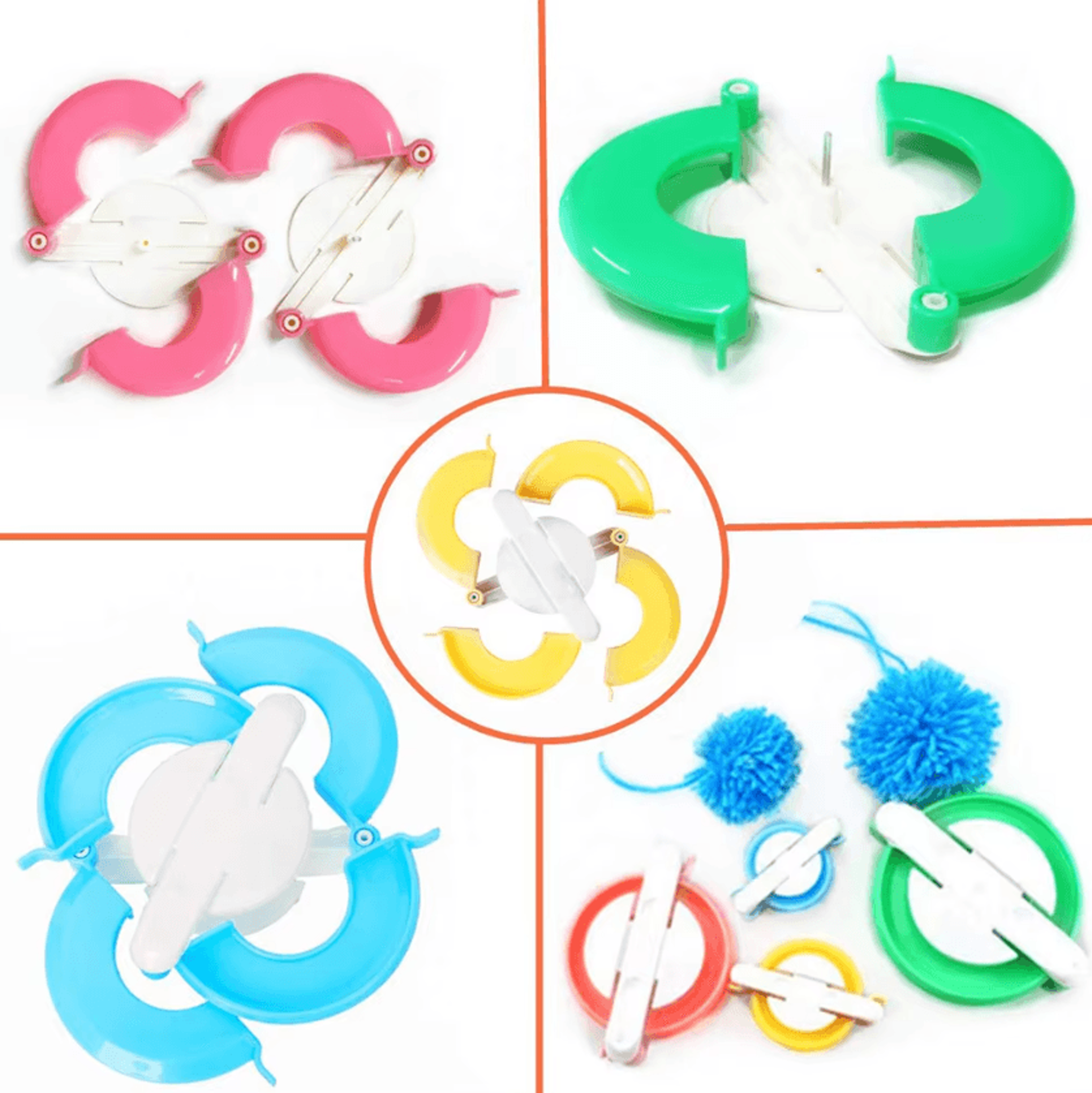 4Size Pom Pom Maker Set With Thread Cutter  DIY Yarn Craft Tool 2