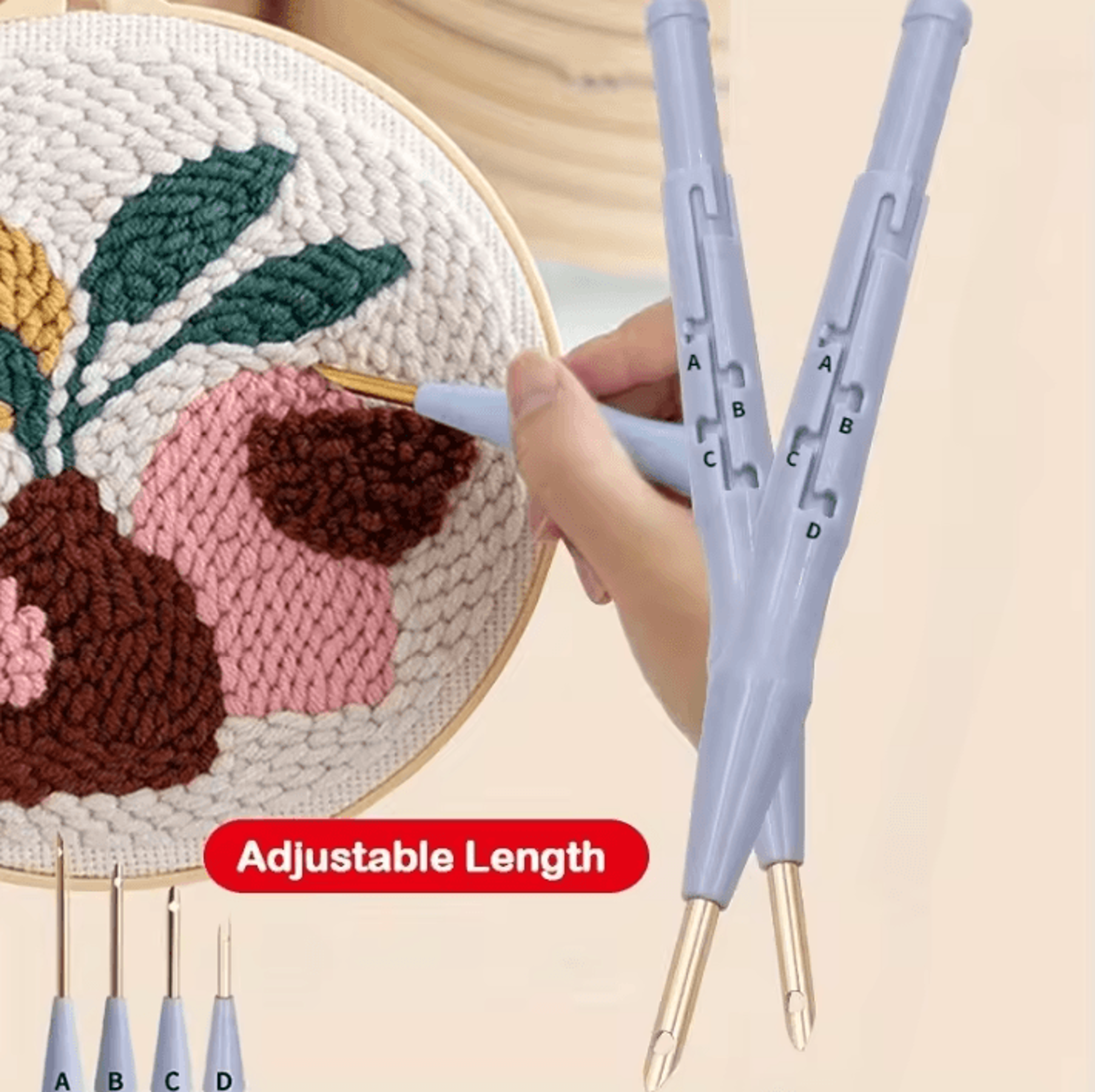 Adjustable Punch Needle Embroidery Pen  Rug Yarn Loop Stitching Tool 0