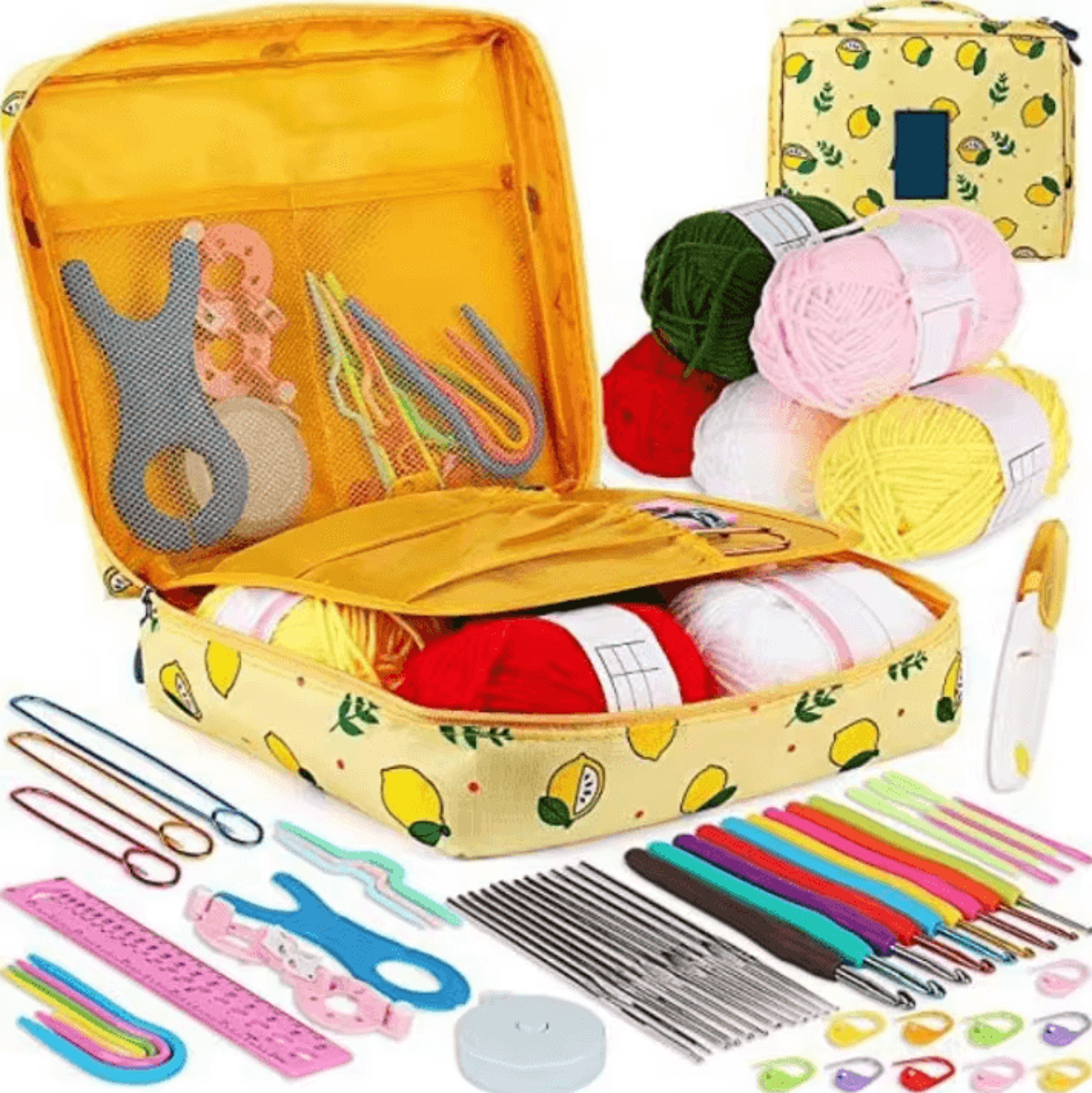 53Piece Crochet Kit For Beginners  Ergonomic Hooks And Portable Storage Bag 7