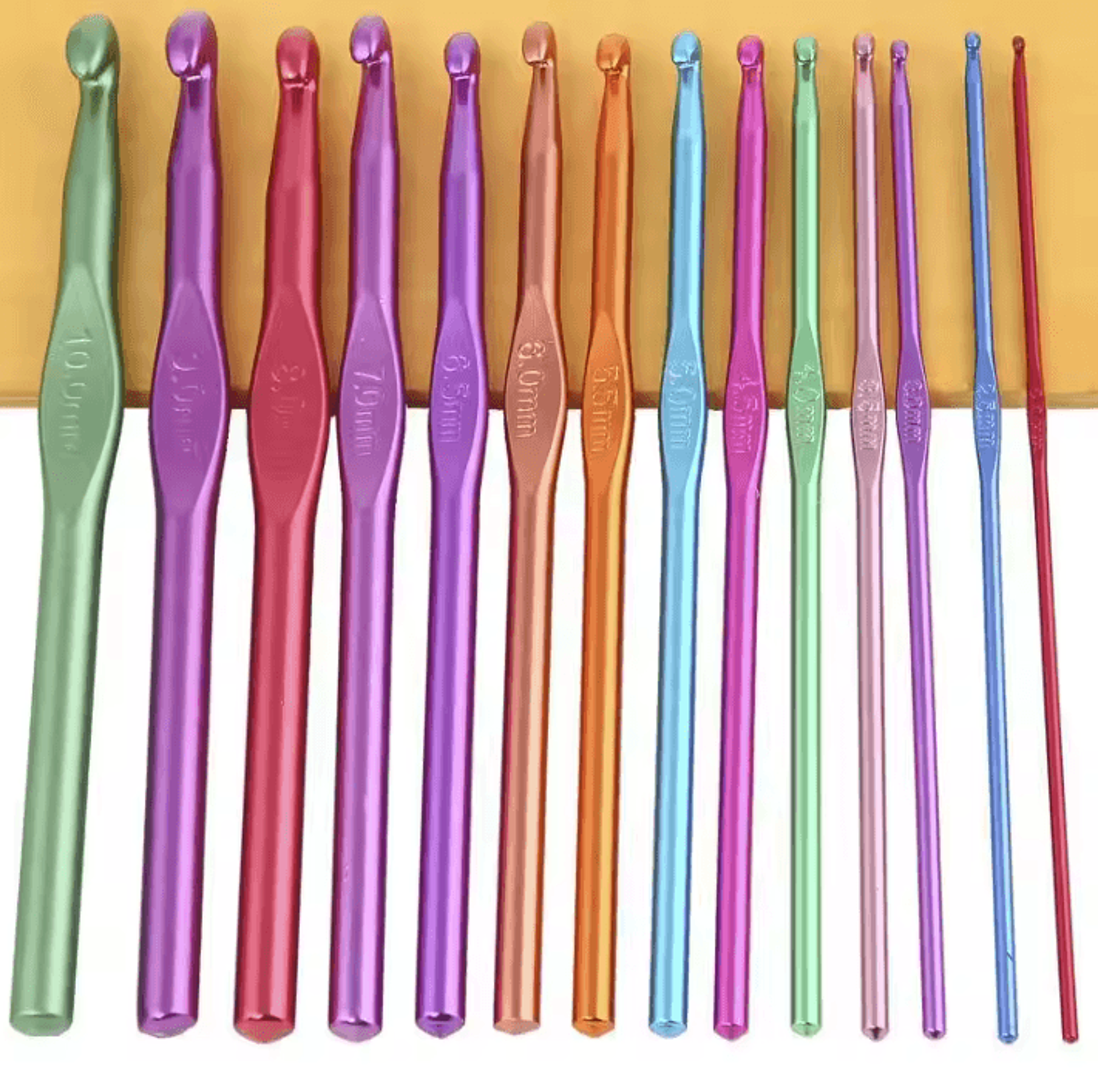 12Pcs Aluminum Crochet Hooks Set  Multicolored Crochet Needles For DIY Crafts 1