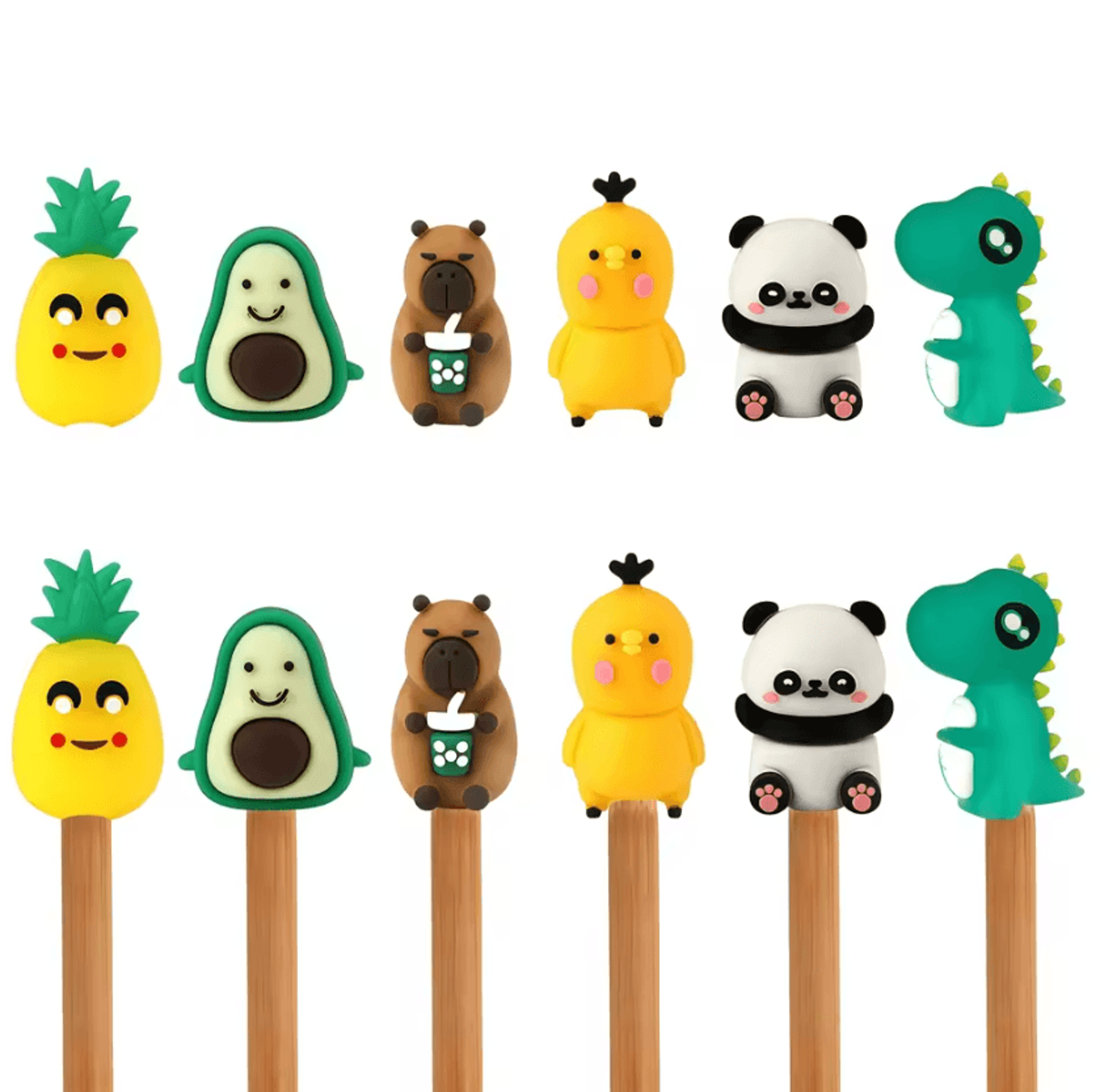 6Pcs Silicone Knitting Needle Stoppers  Cute Animal And Fruit Needle Caps 0
