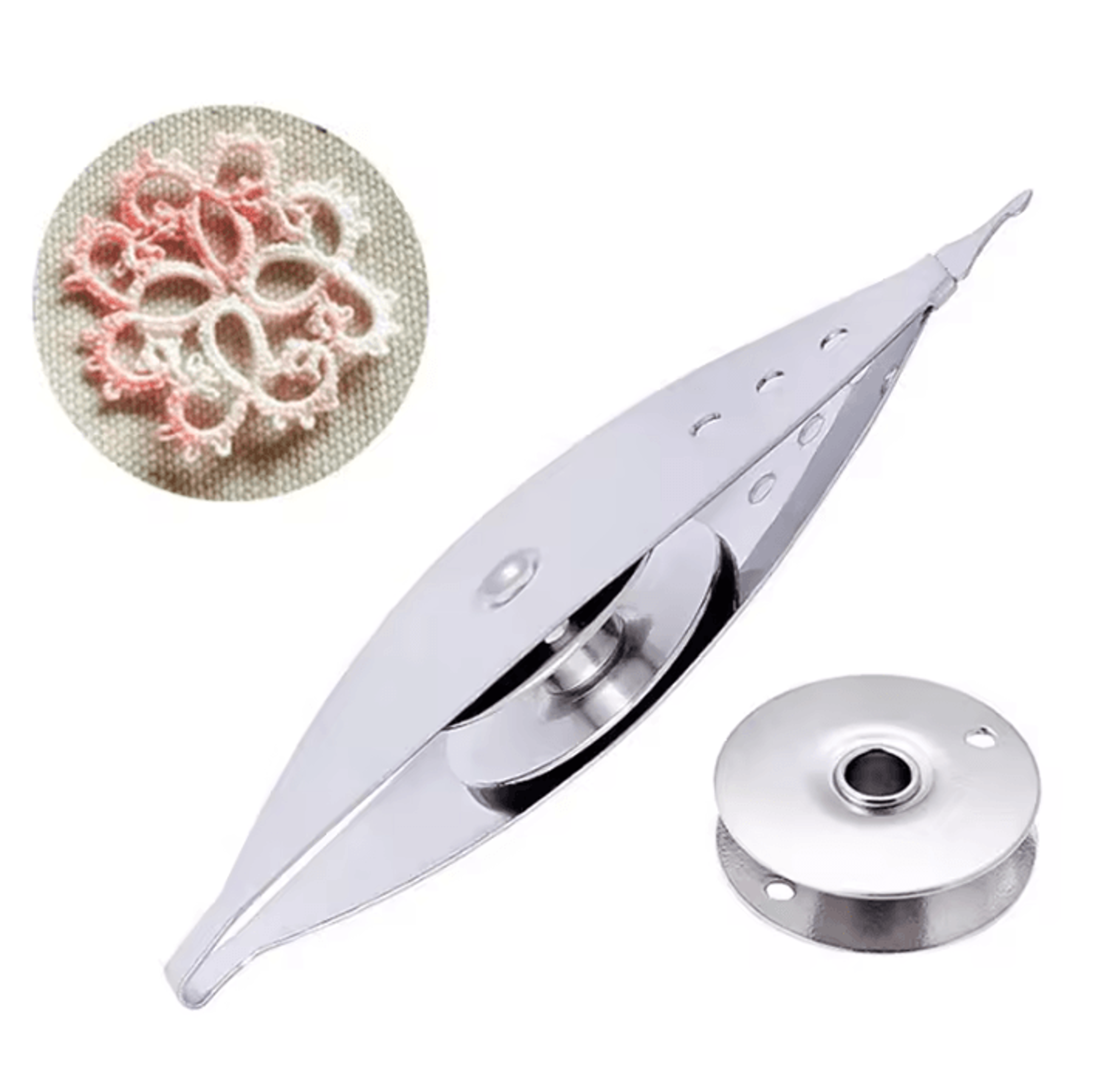 Metal Tatting Shuttle For Hand Lace Making And DIY Weaving 0