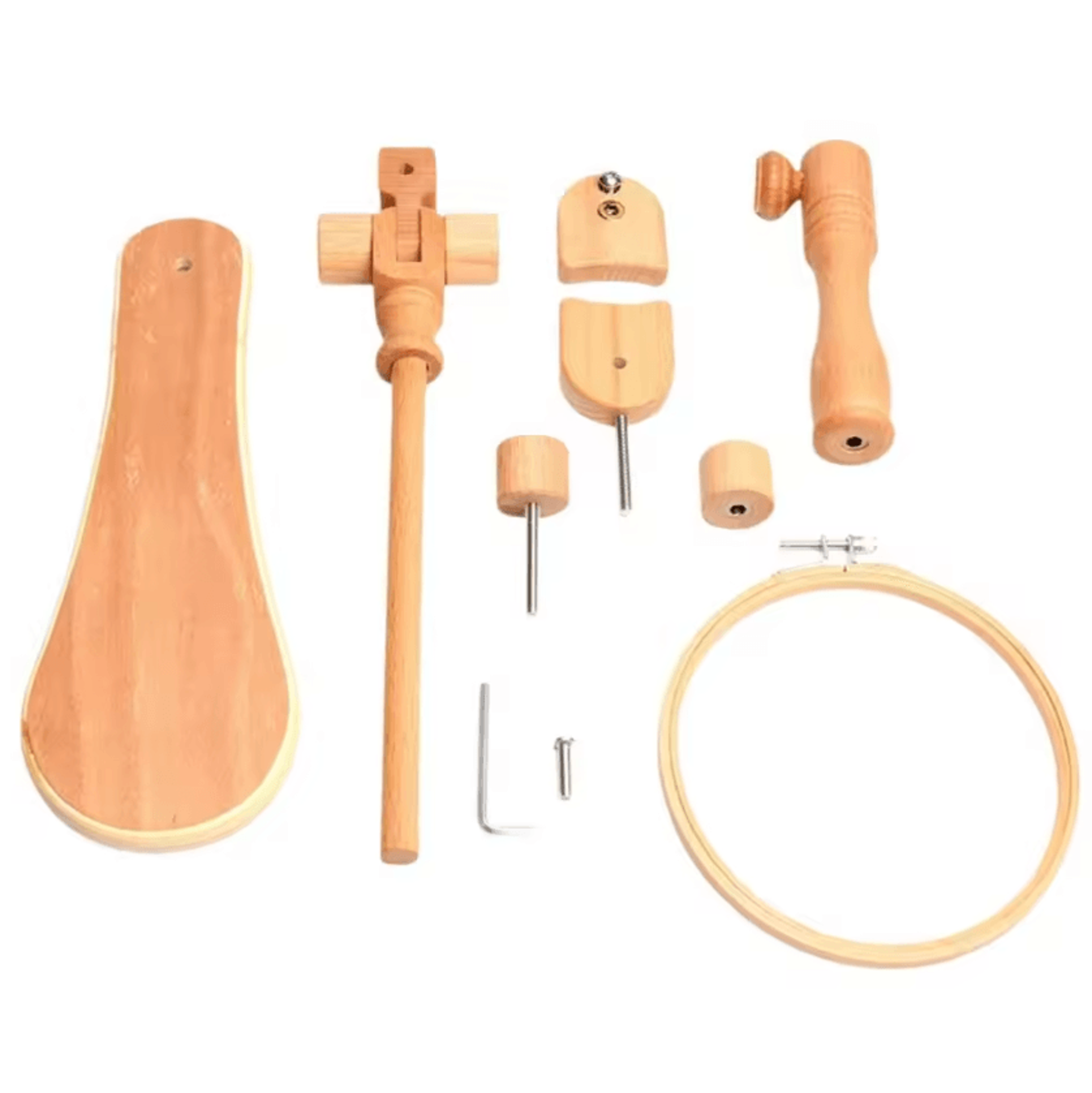 Portable Wooden Embroidery Hoop Stand With Rotatable Holder 4