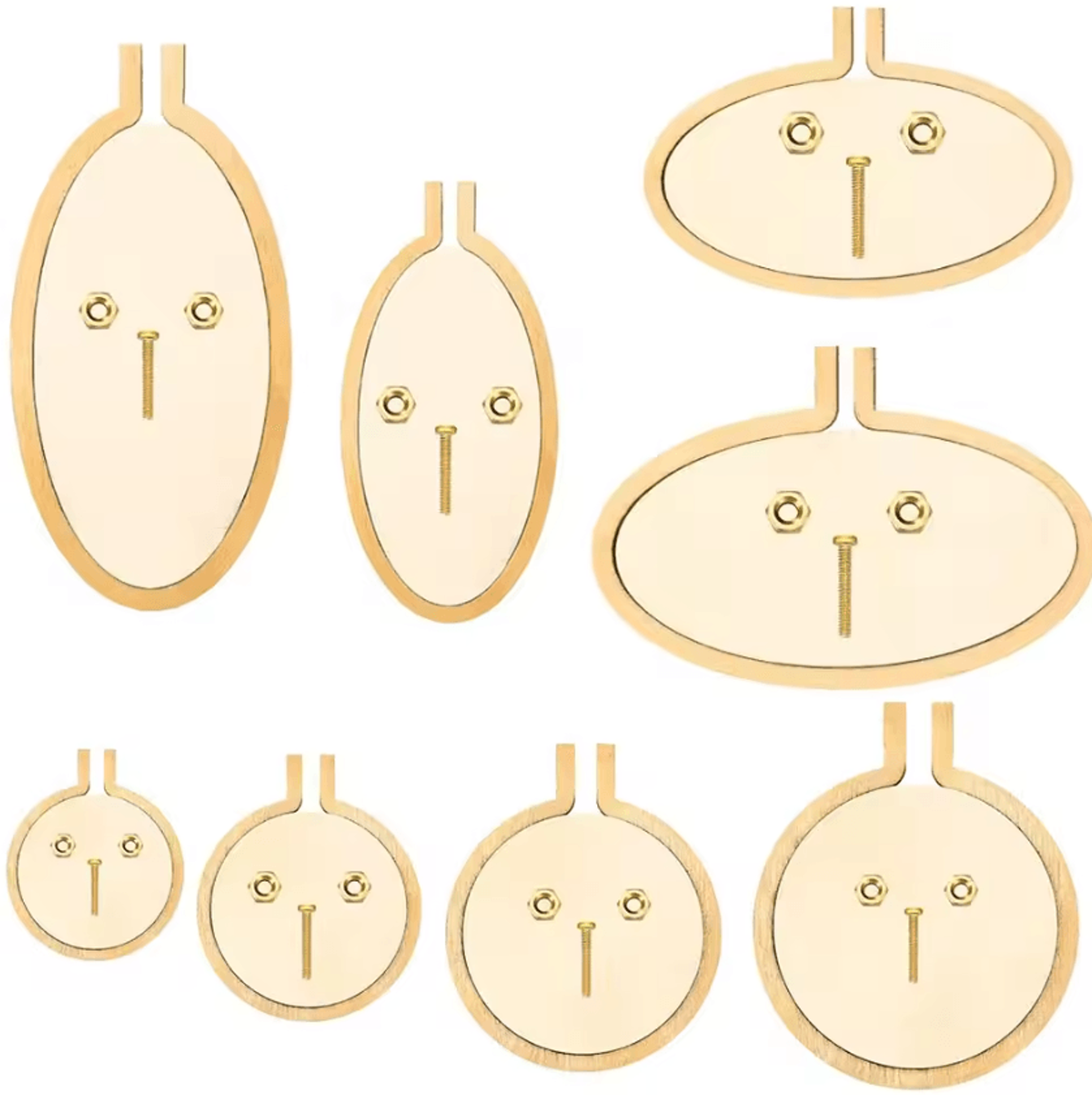 8Piece Mini Wooden Embroidery Hoop Set For Pendants And Keyrings 4