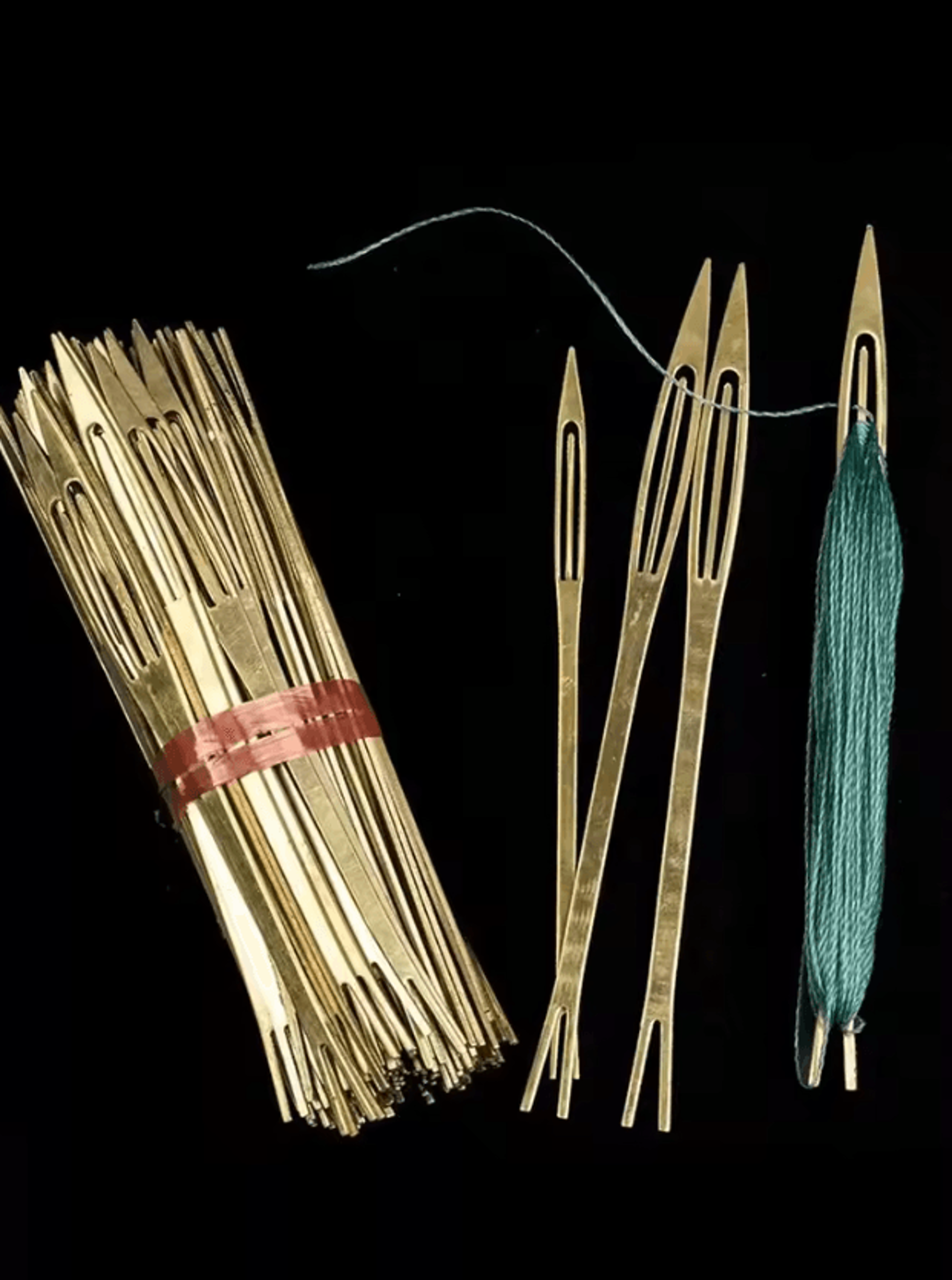 2Piece Copper Net Making Shuttle Needle Set For Fishing Net Repair 0
