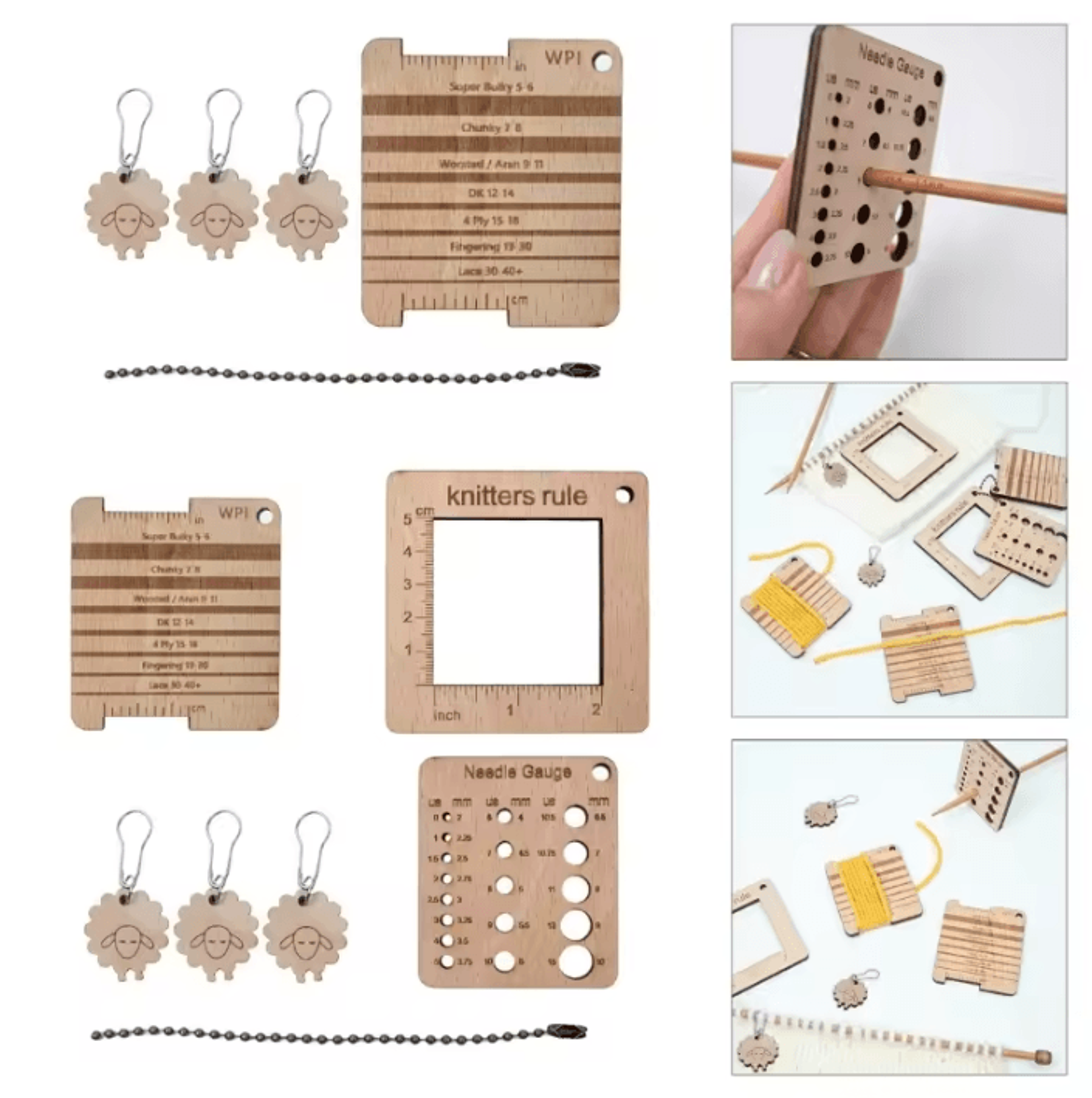 Knitting Gauge Ruler  Needle Sizer Set For Crochet And Knitting 1