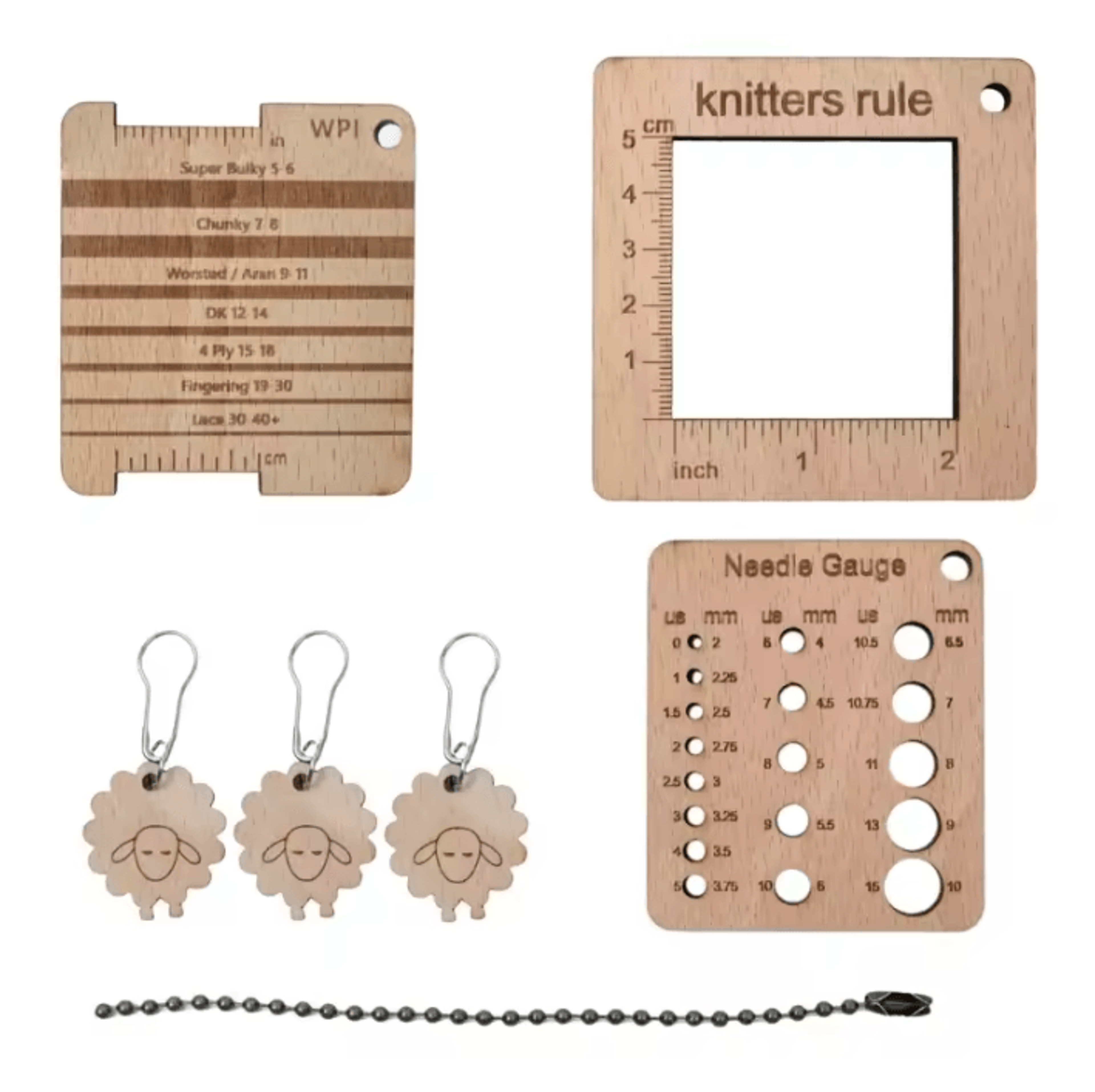 Knitting Gauge Ruler  Needle Sizer Set For Crochet And Knitting 4