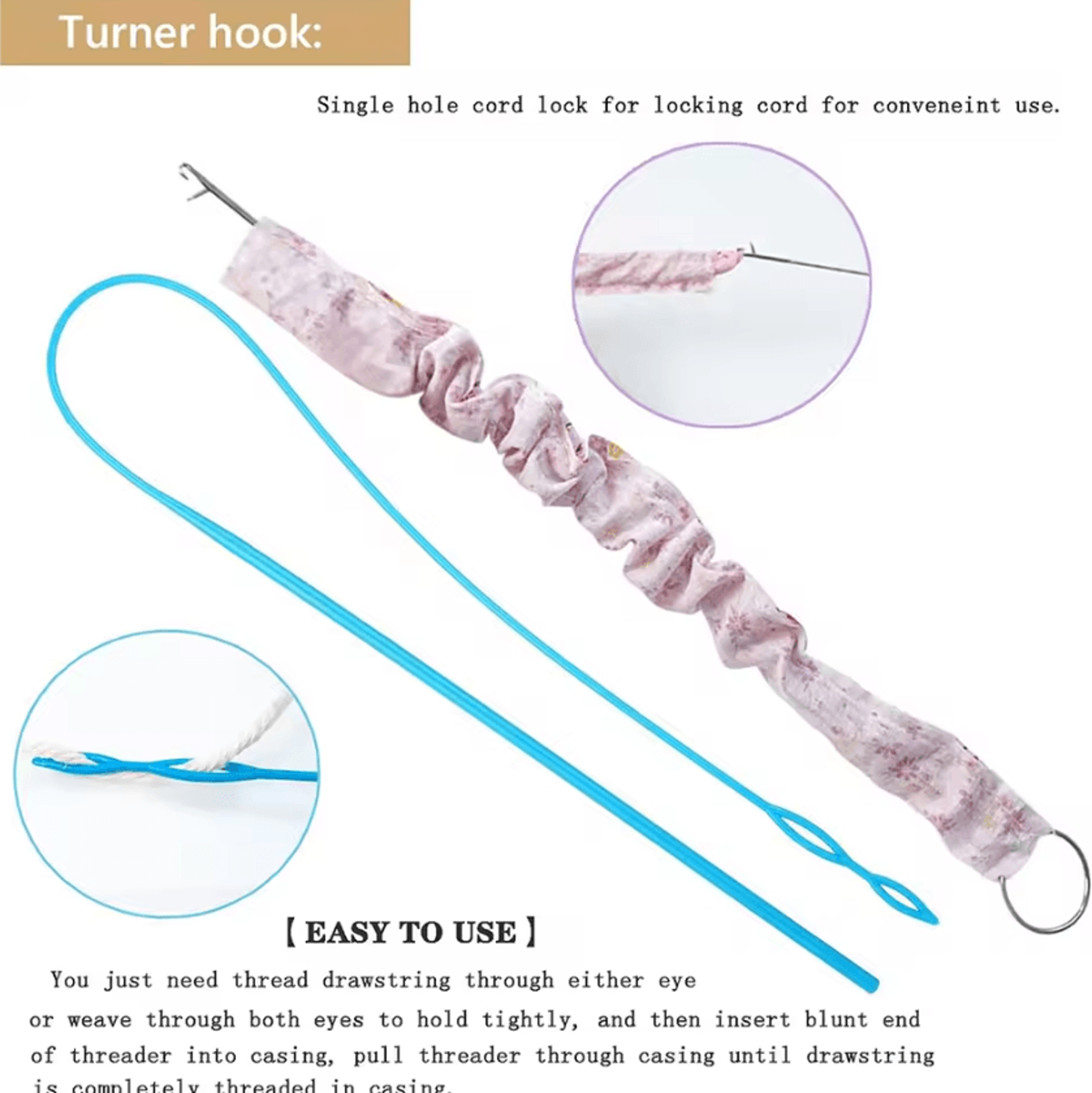 13Piece Quick Fabric Tube Turner  Drawstring Threading Tool Set 2