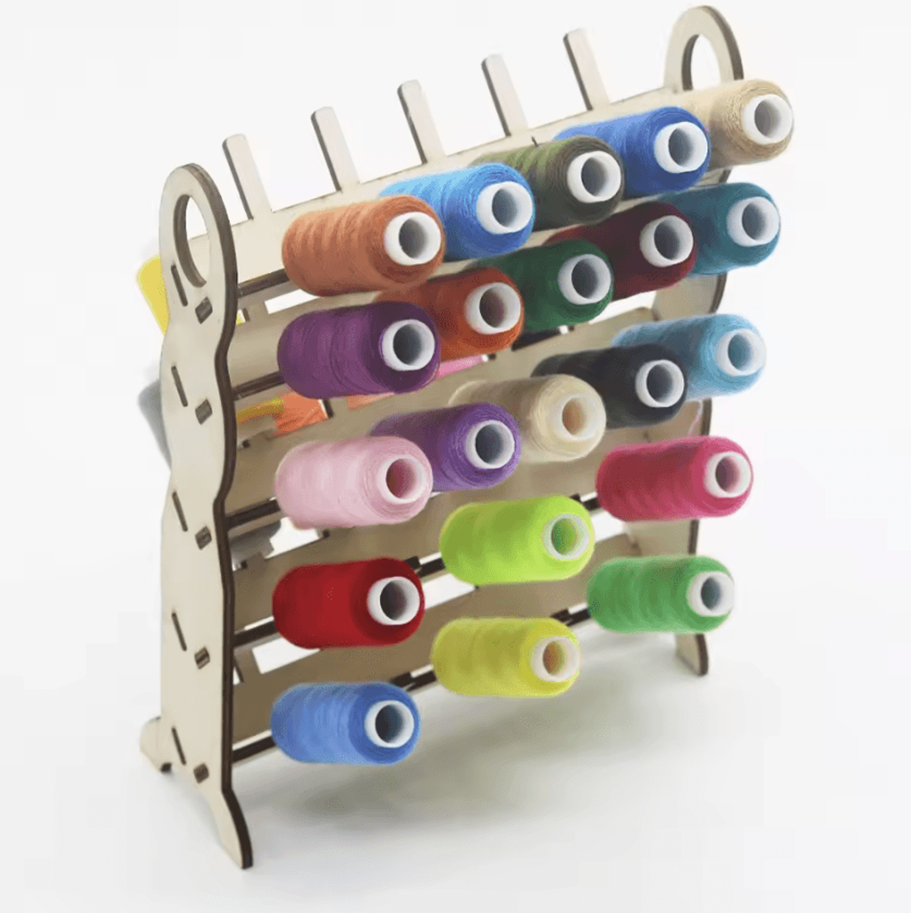 50Spool Wooden Thread Rack  WallMounted Sewing Organizer 1