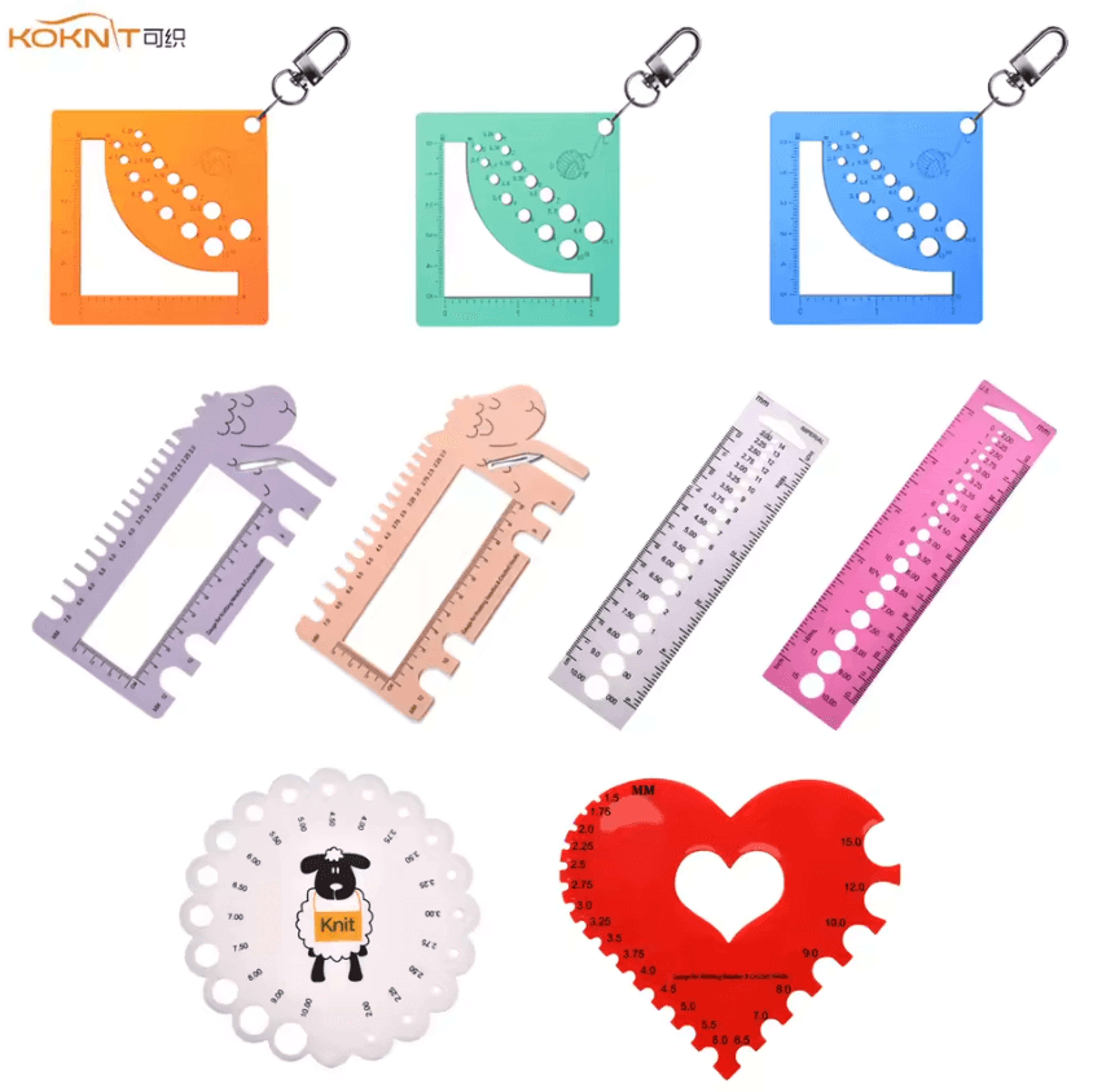 Portable Knitting Needle Gauge Ruler For Crochet  Knitting 0