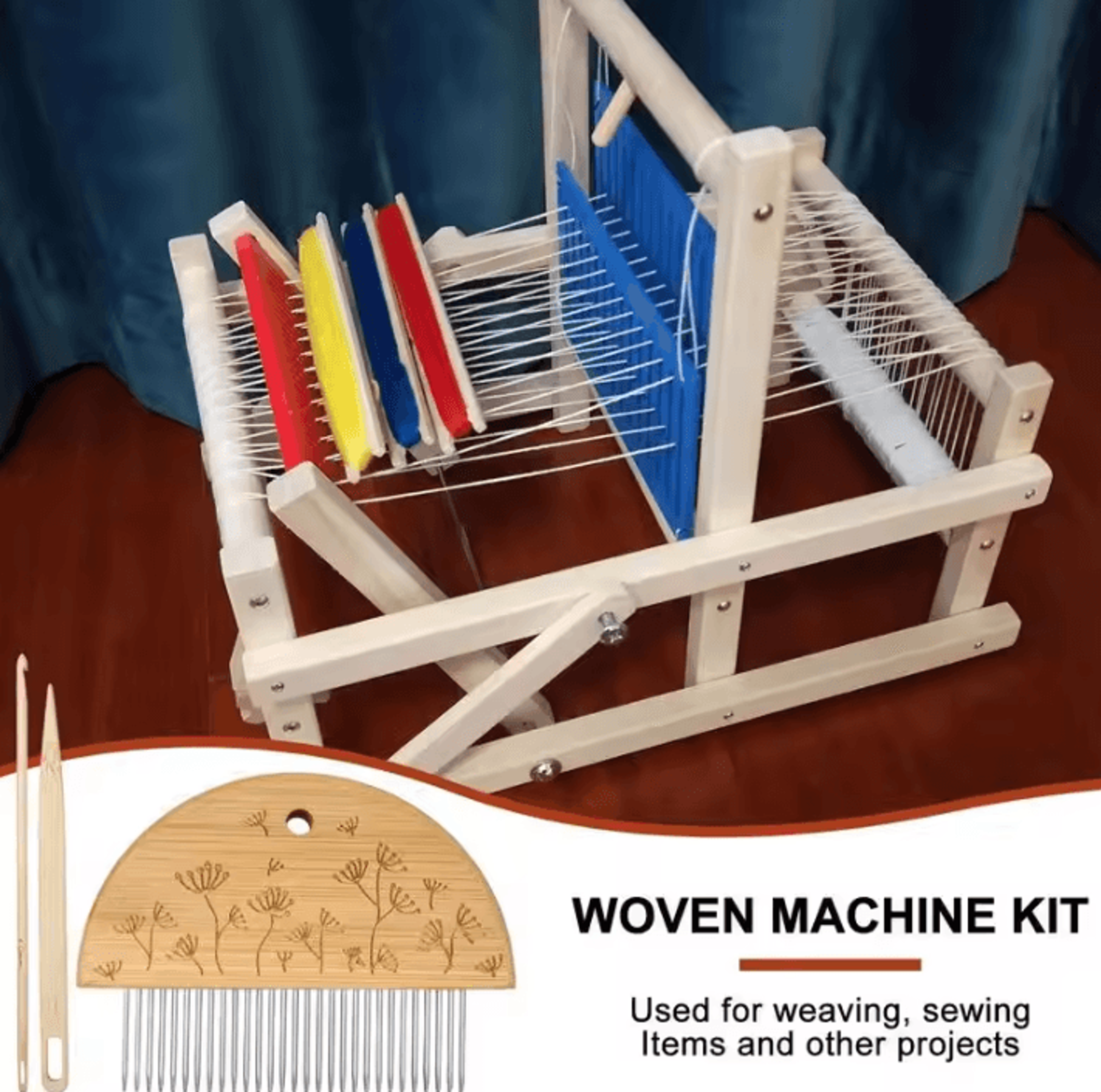 Wooden Tapestry Weaving Loom Kit With Weaving Comb 0