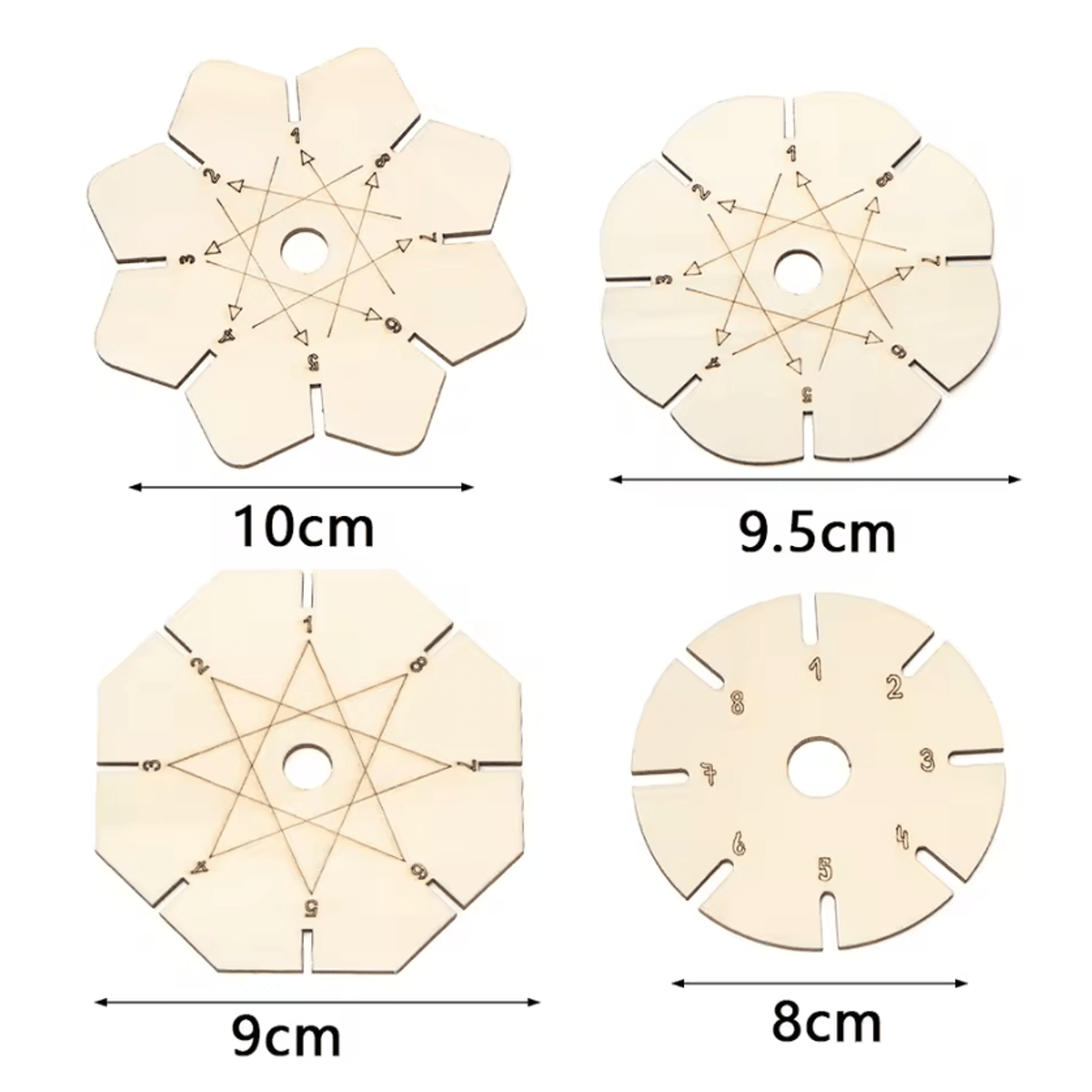 5Piece Wooden 8Slot Kumihimo Braiding Disc Set 1