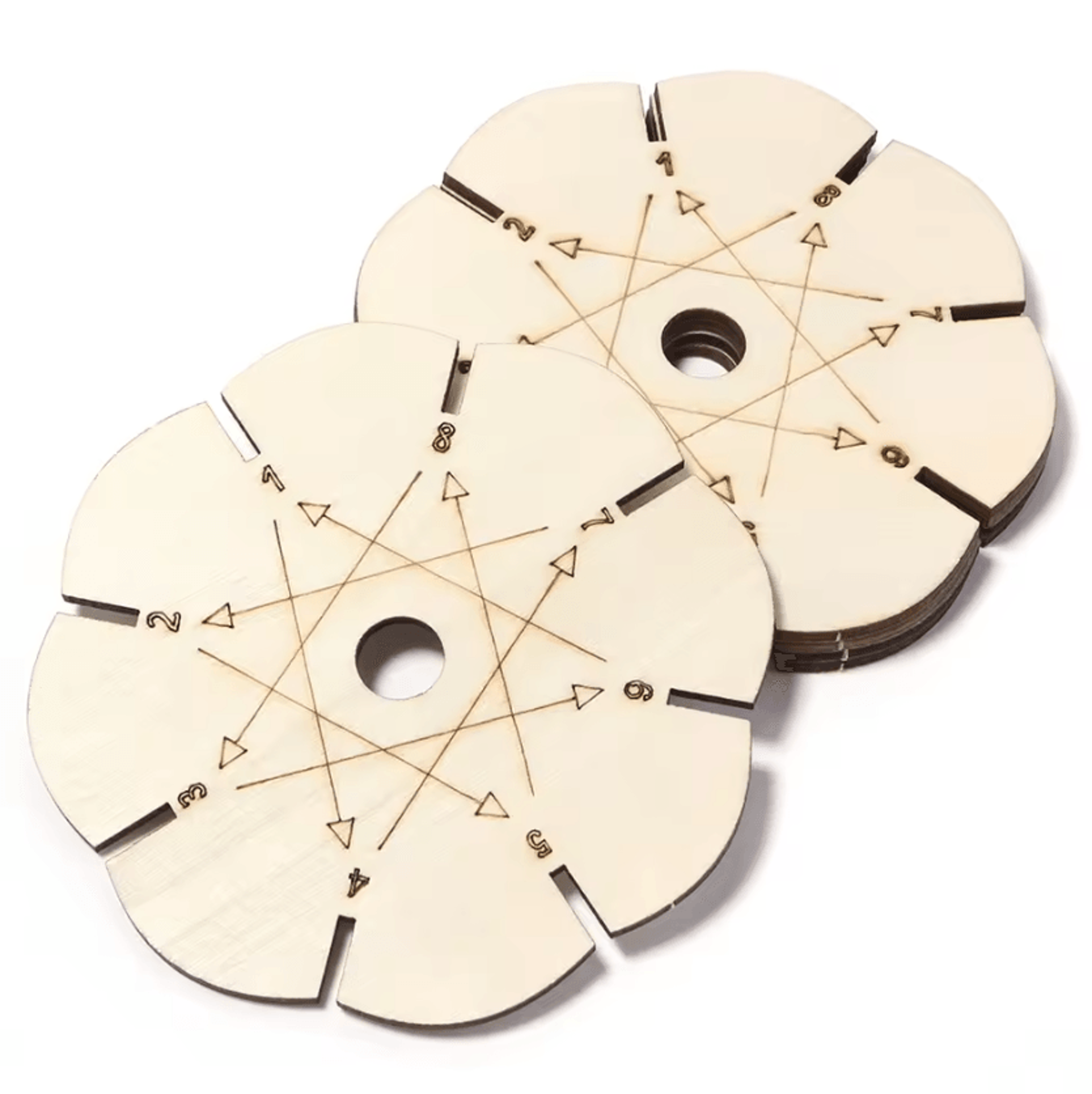 5Piece Wooden 8Slot Kumihimo Braiding Disc Set 7