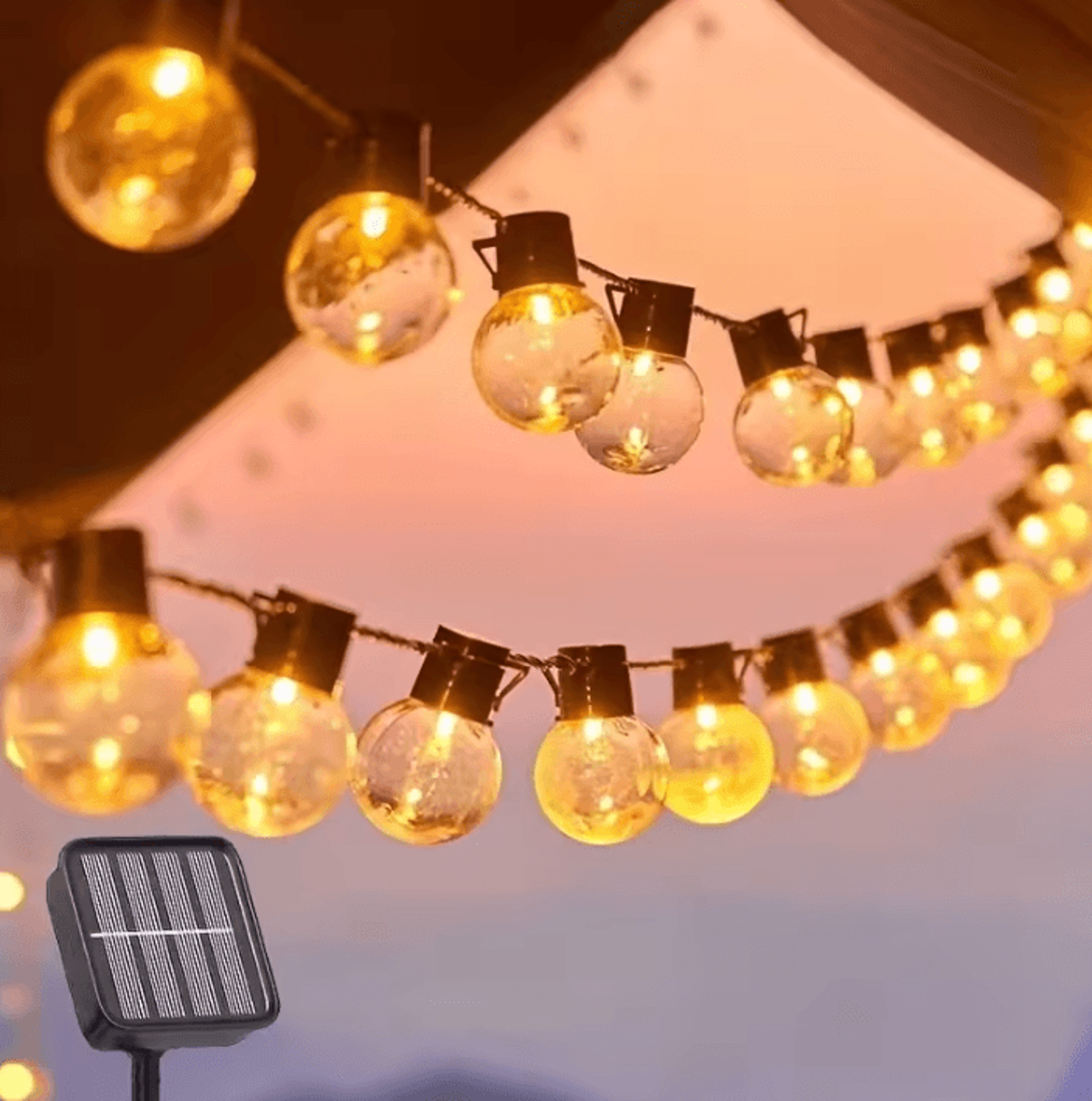 Solar Clear Ball LED String Lights For Garden And Patio 2