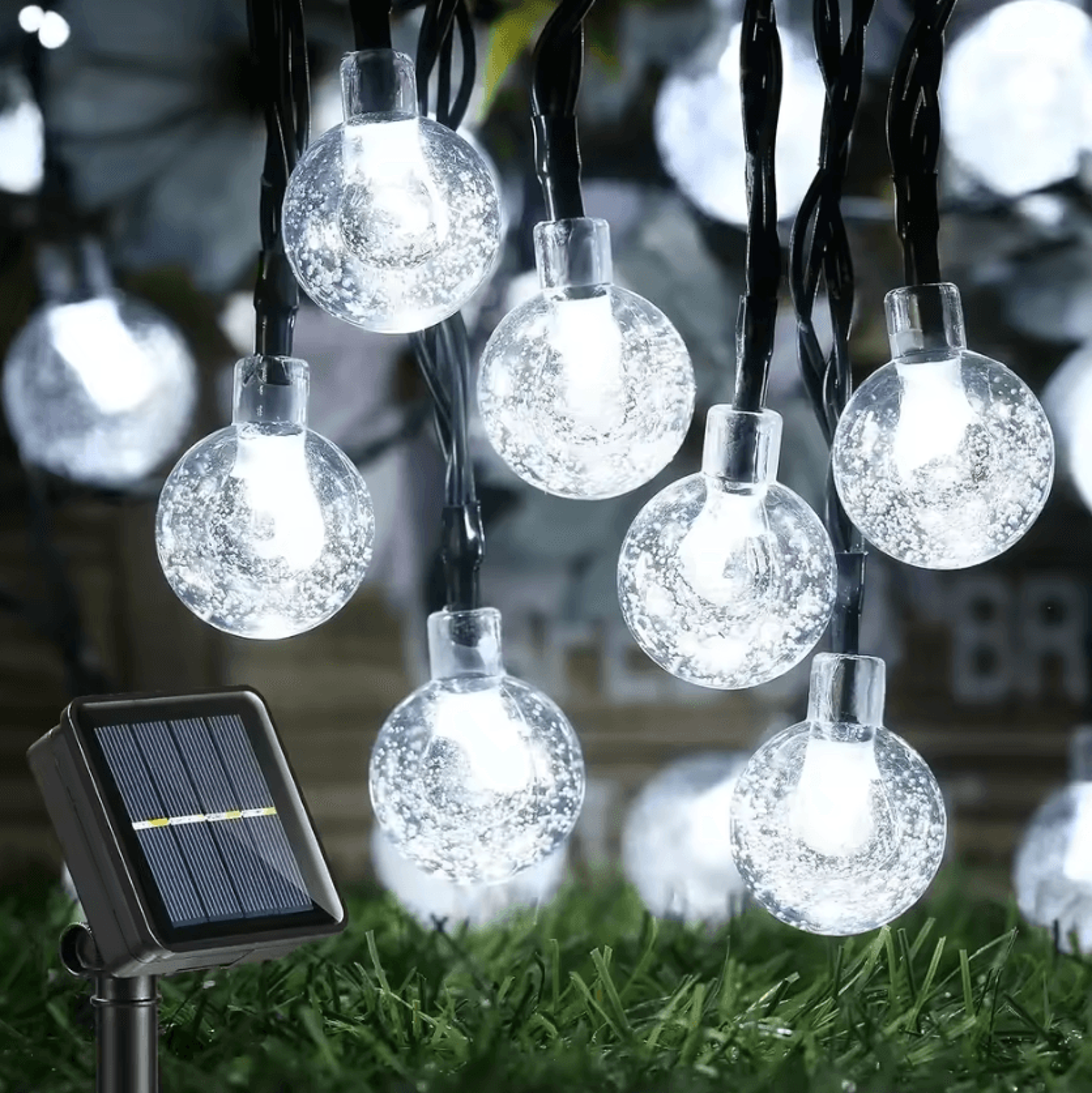 Solar Crystal Globe String Lights For Garden And Patio 4