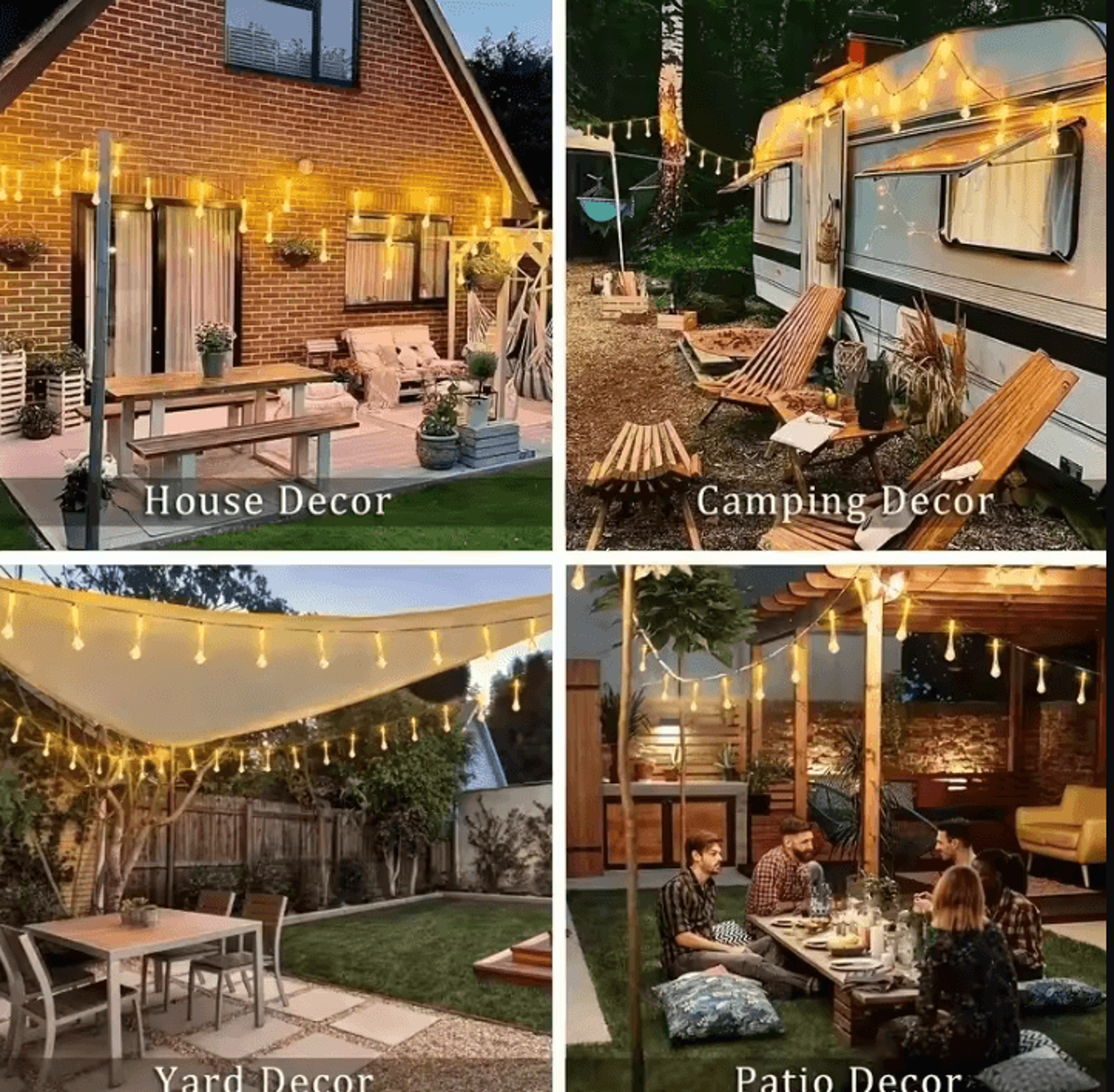Solar Raindrop String Lights With 8 Lighting Modes 4