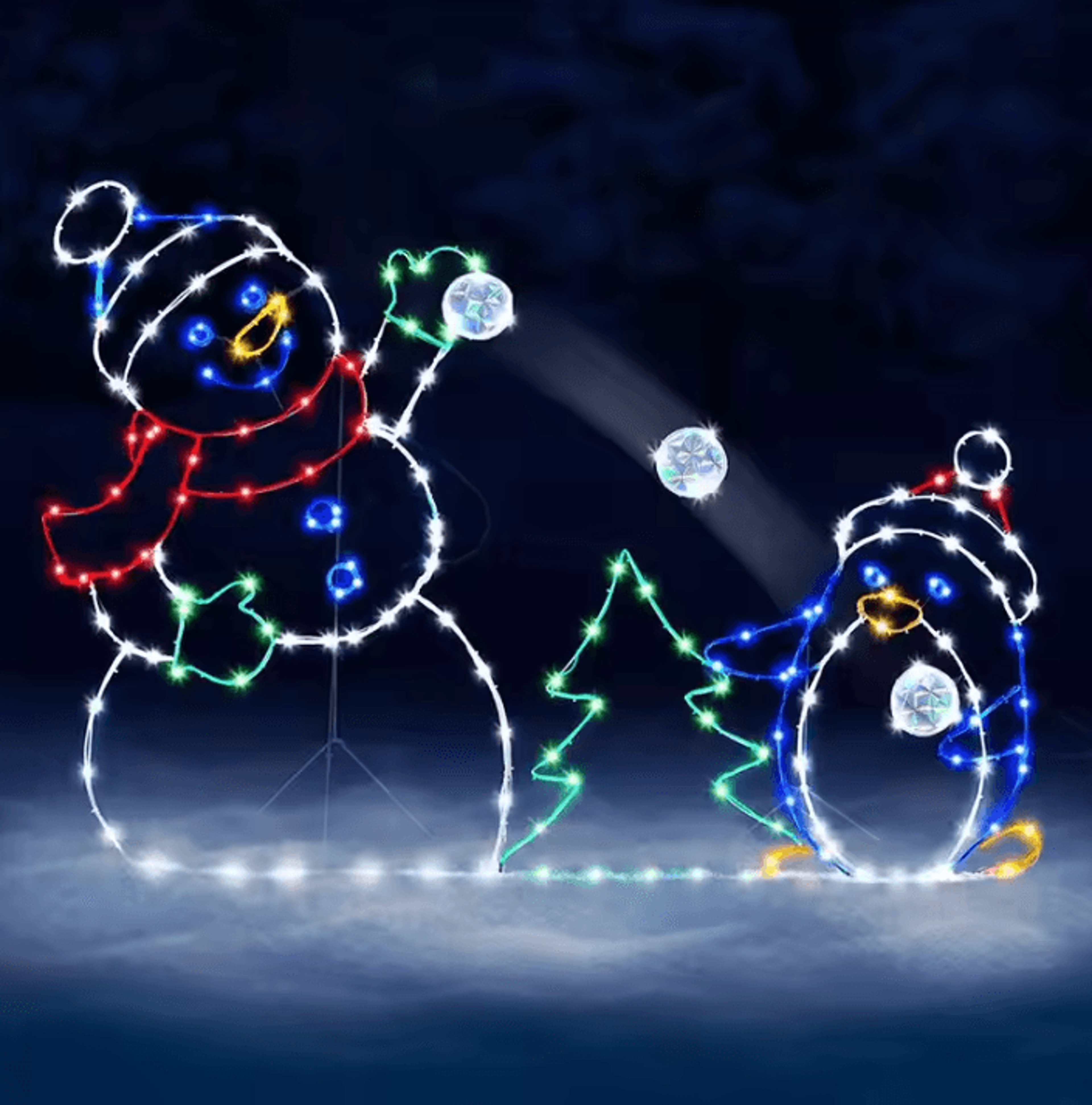 Glowing Christmas Snowman Figurine Holiday Window Decor 5