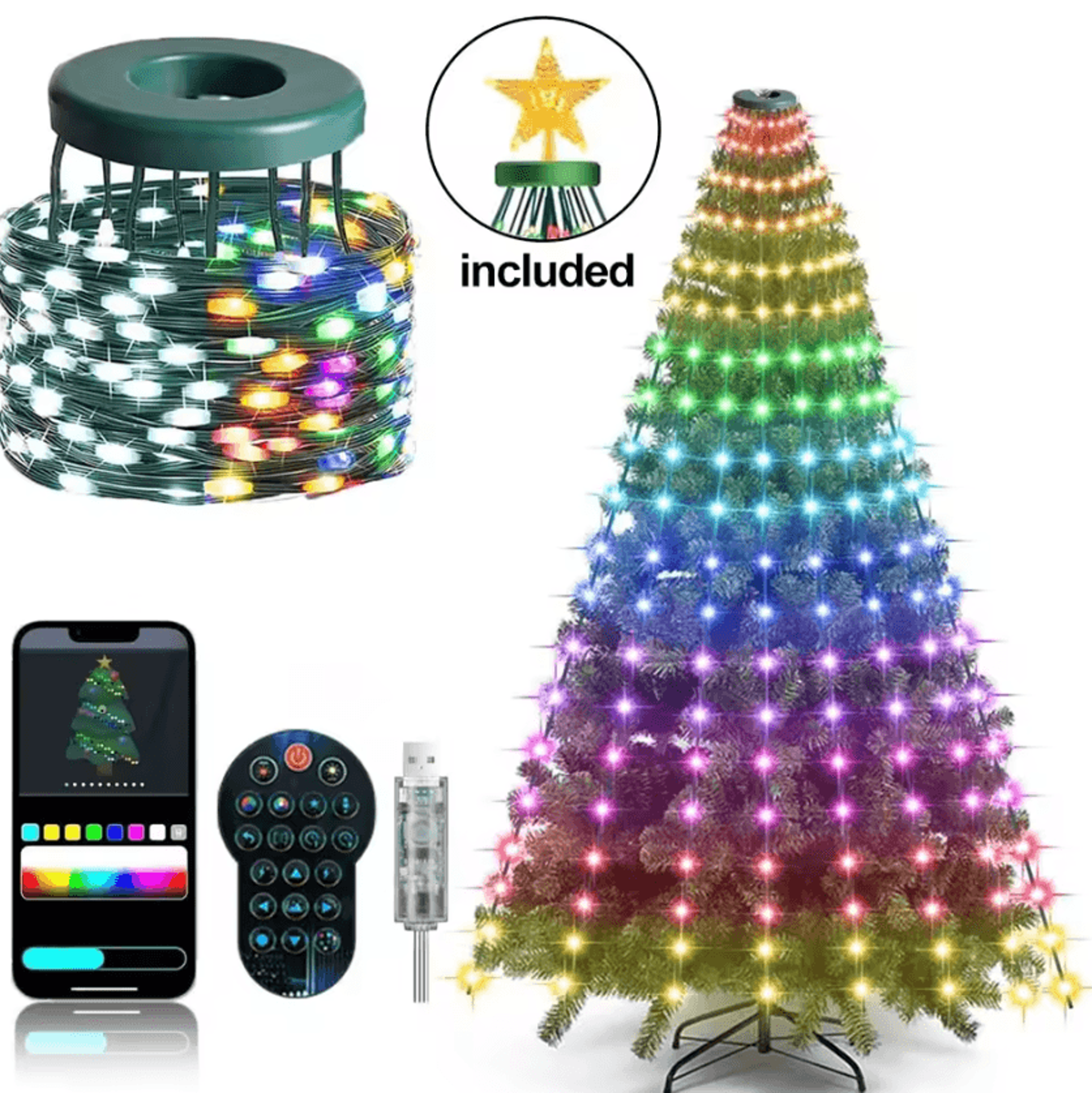 21M Smart Christmas Tree String Lights With Star Topper 5