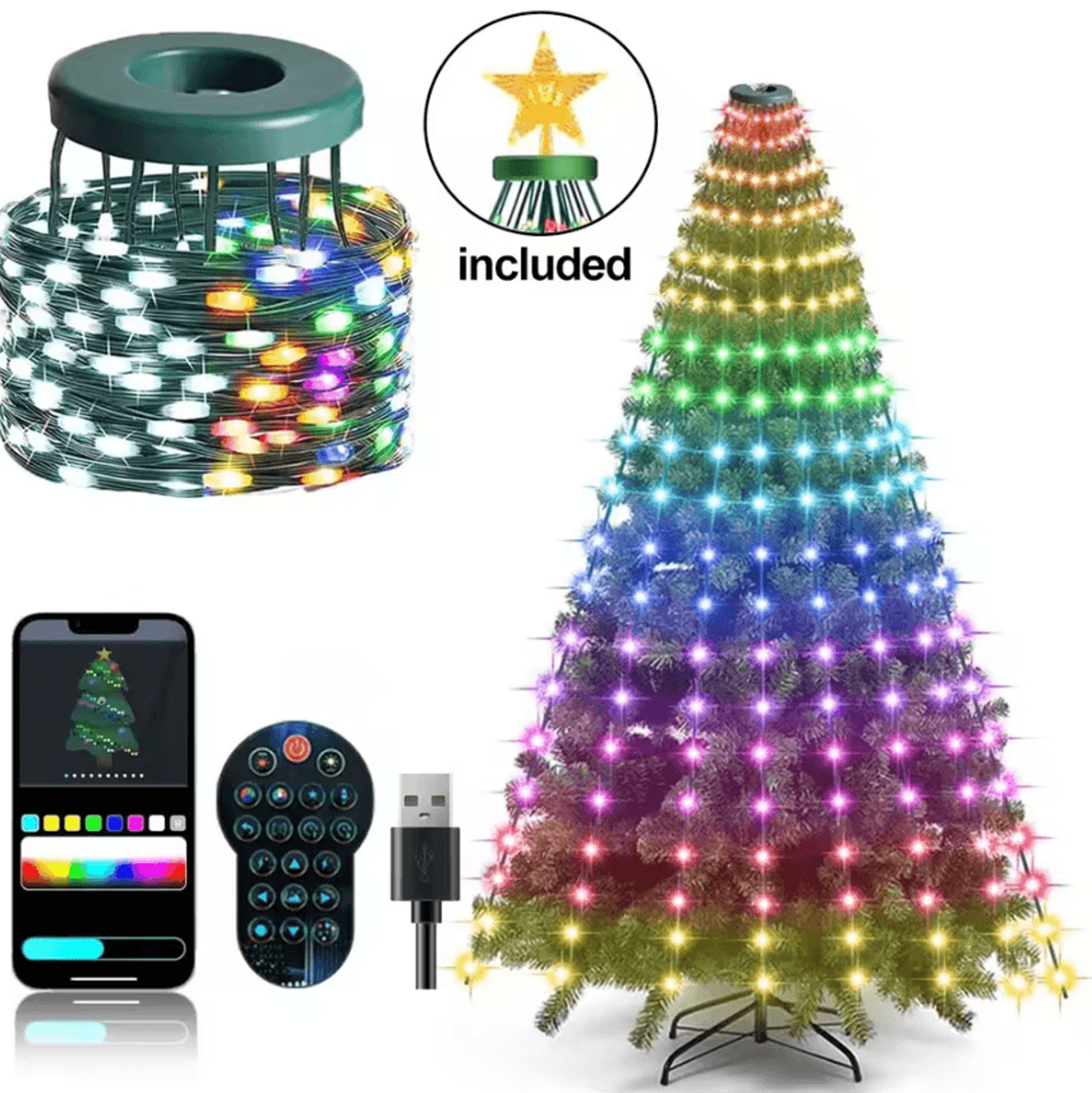 21M Smart Christmas Tree String Lights With Star Topper 7