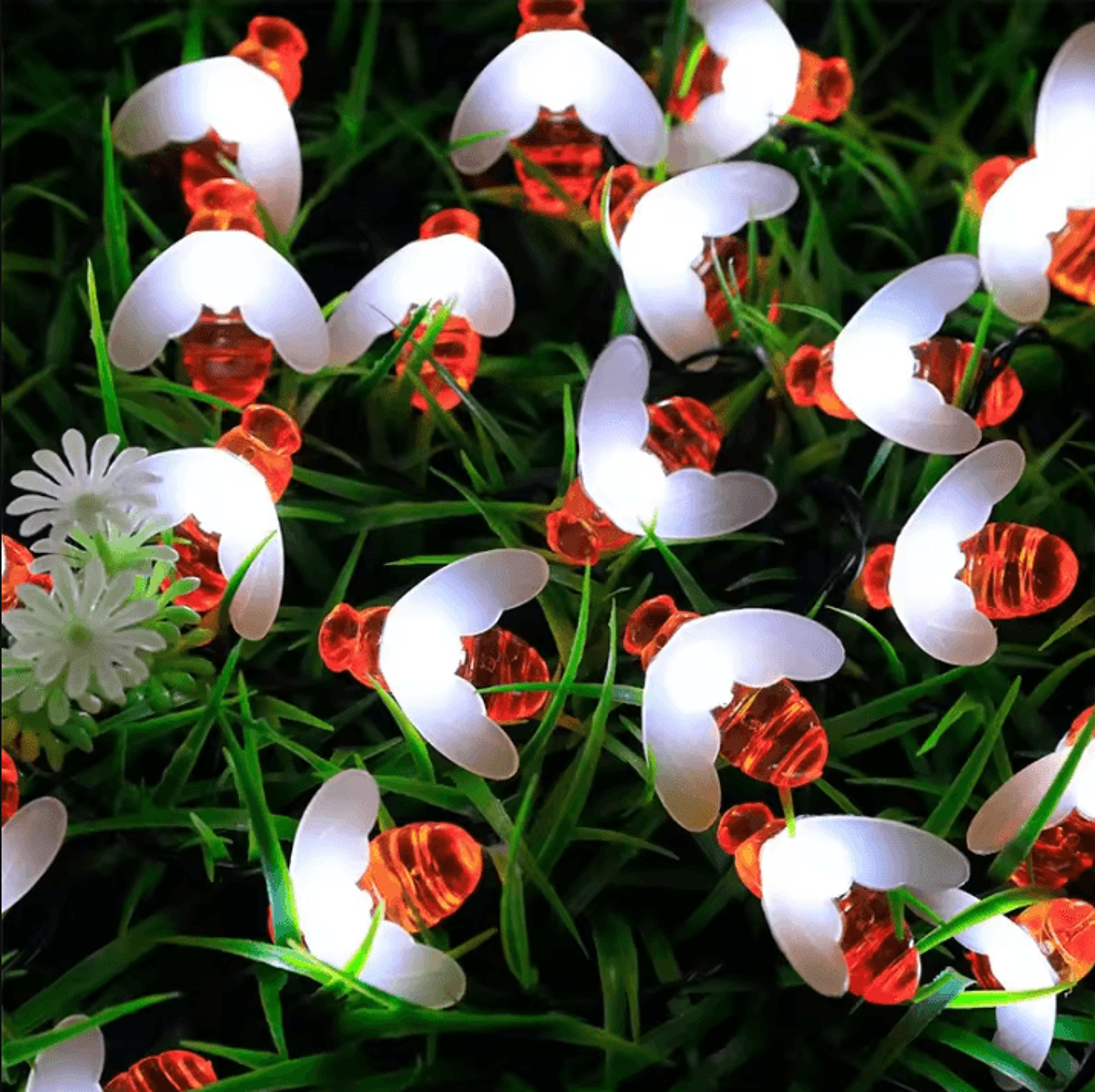 Solar Bee String Lights 20 50 100 LED Outdoor Garden Decor 4