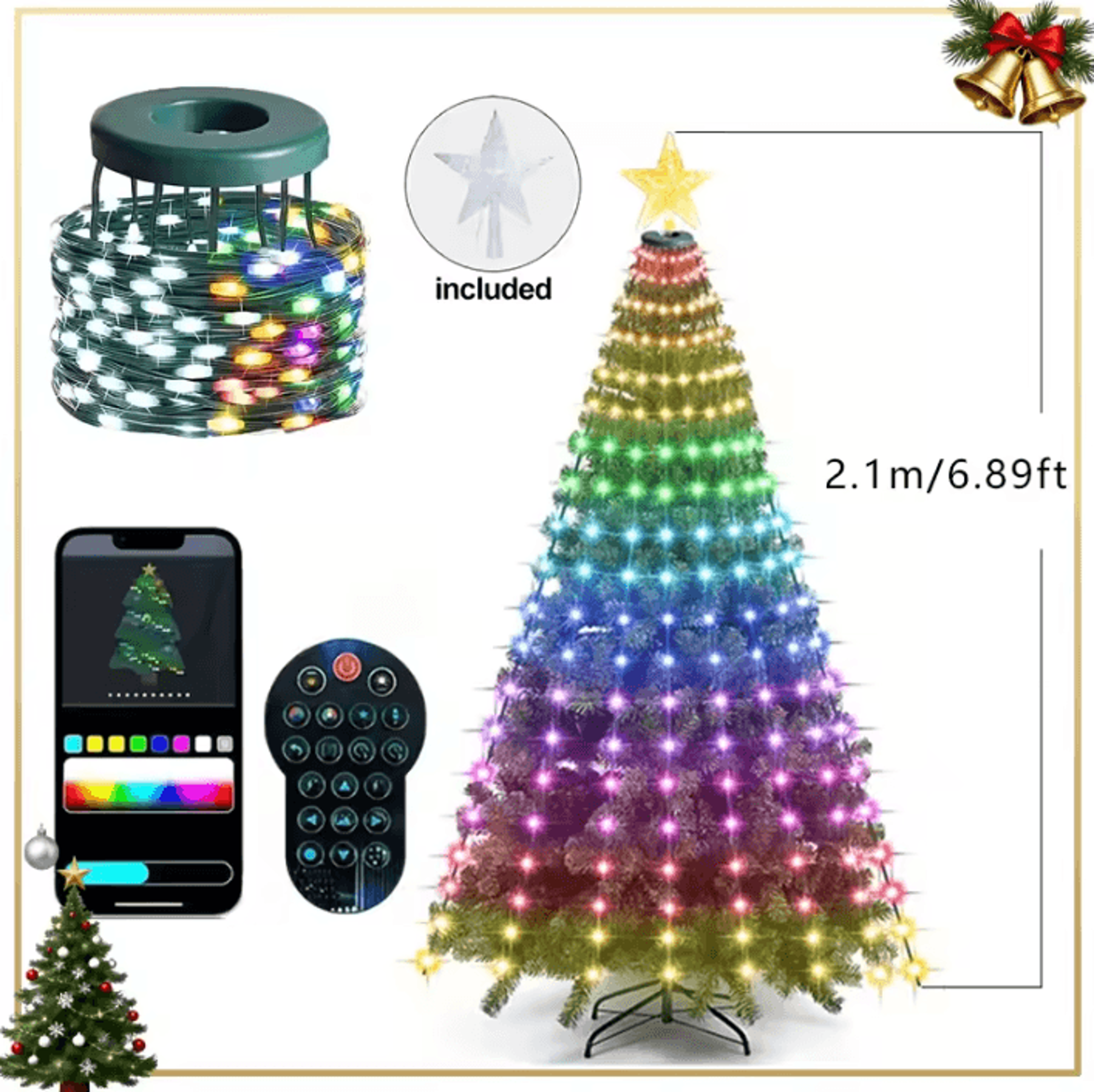 Smart RGB Christmas Tree Lights With App Control And Music Sync 3