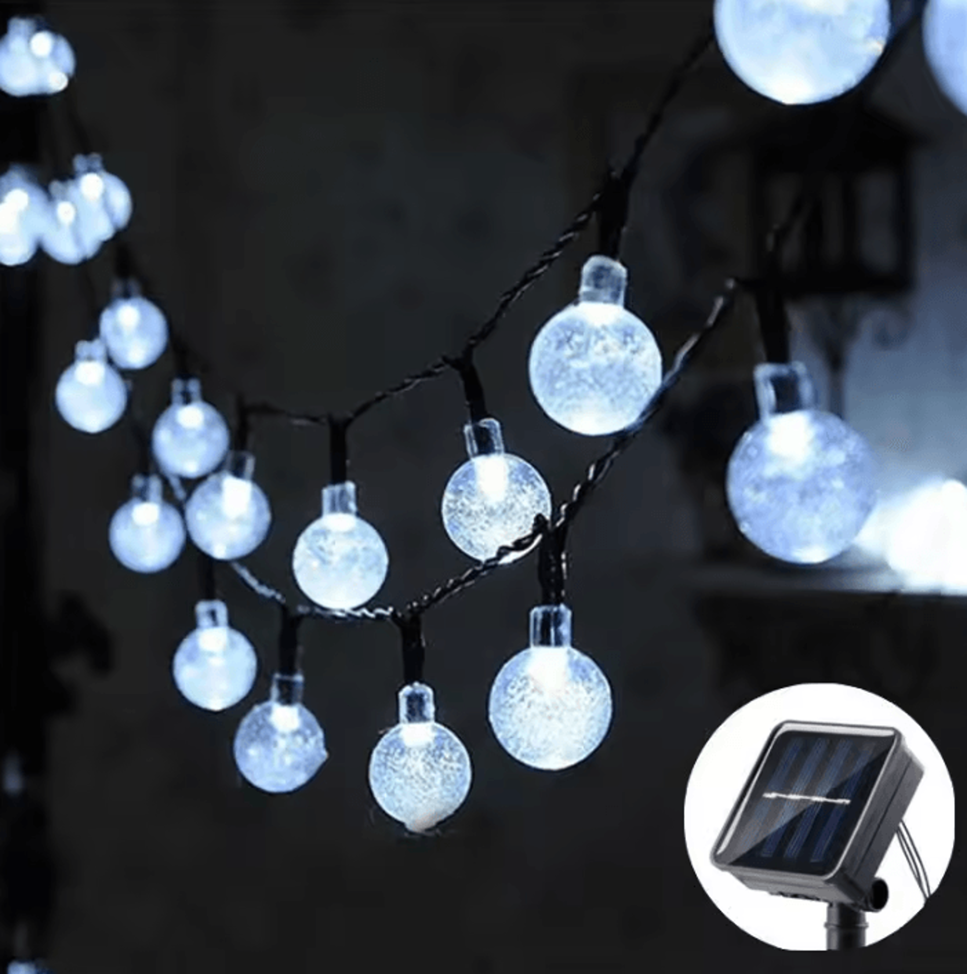 Solar Bubble Ball String Lights 20 50 100 LED Outdoor Decor 3