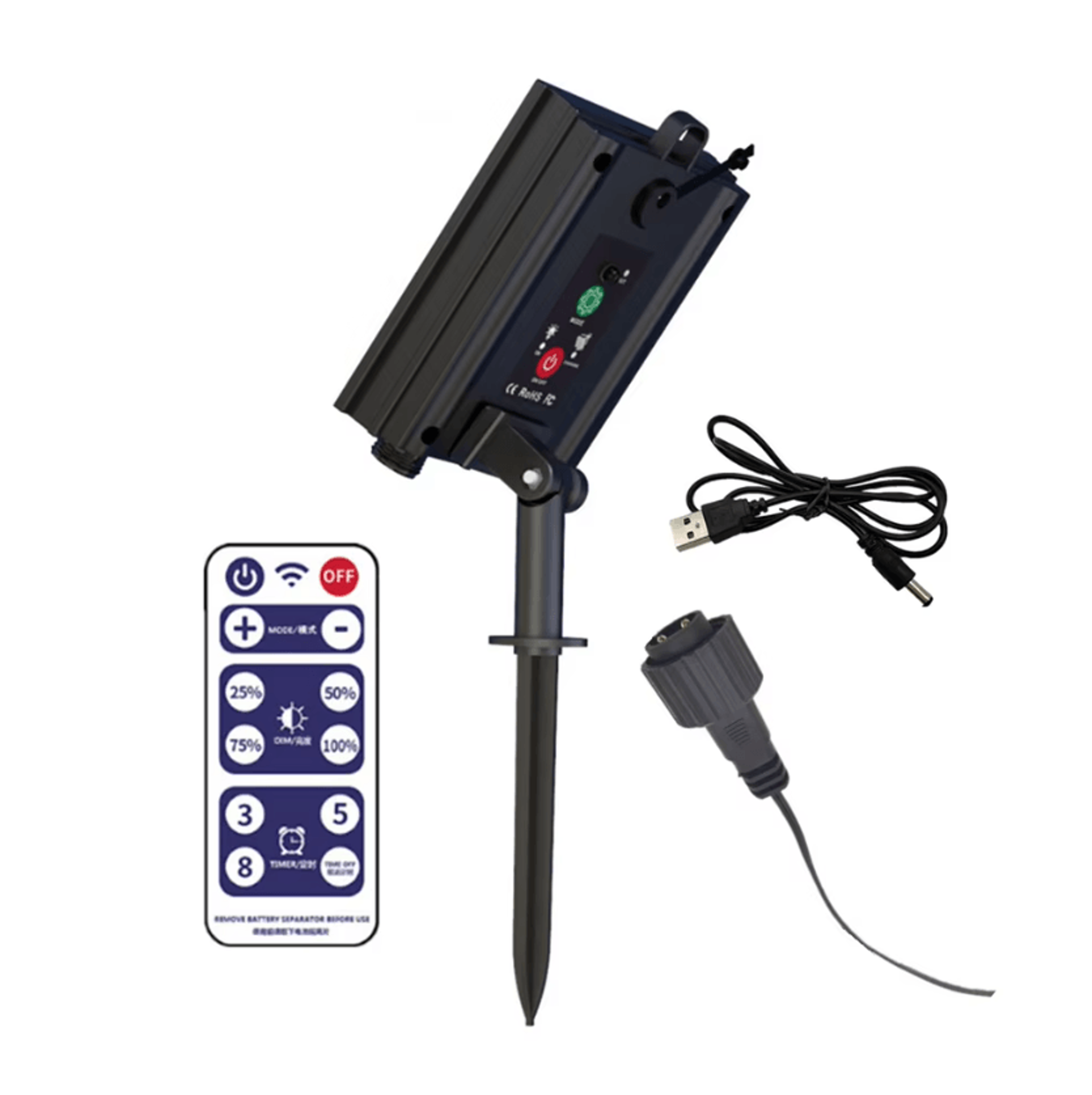 Solar Panel Controller With Remote For LED String Lights 1