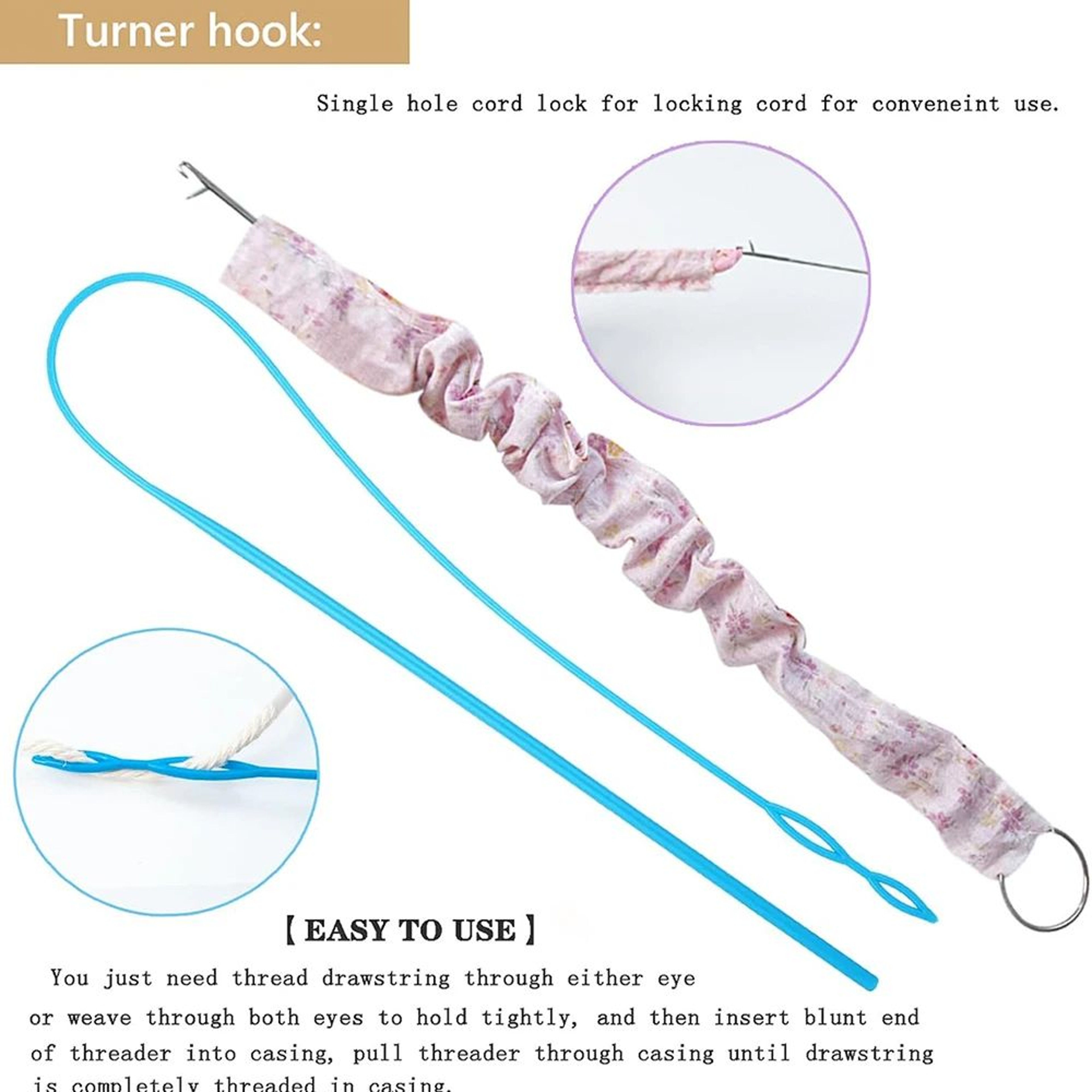 10-Piece Stainless Steel Drawstring Threader and Loop Turner Set – view 2