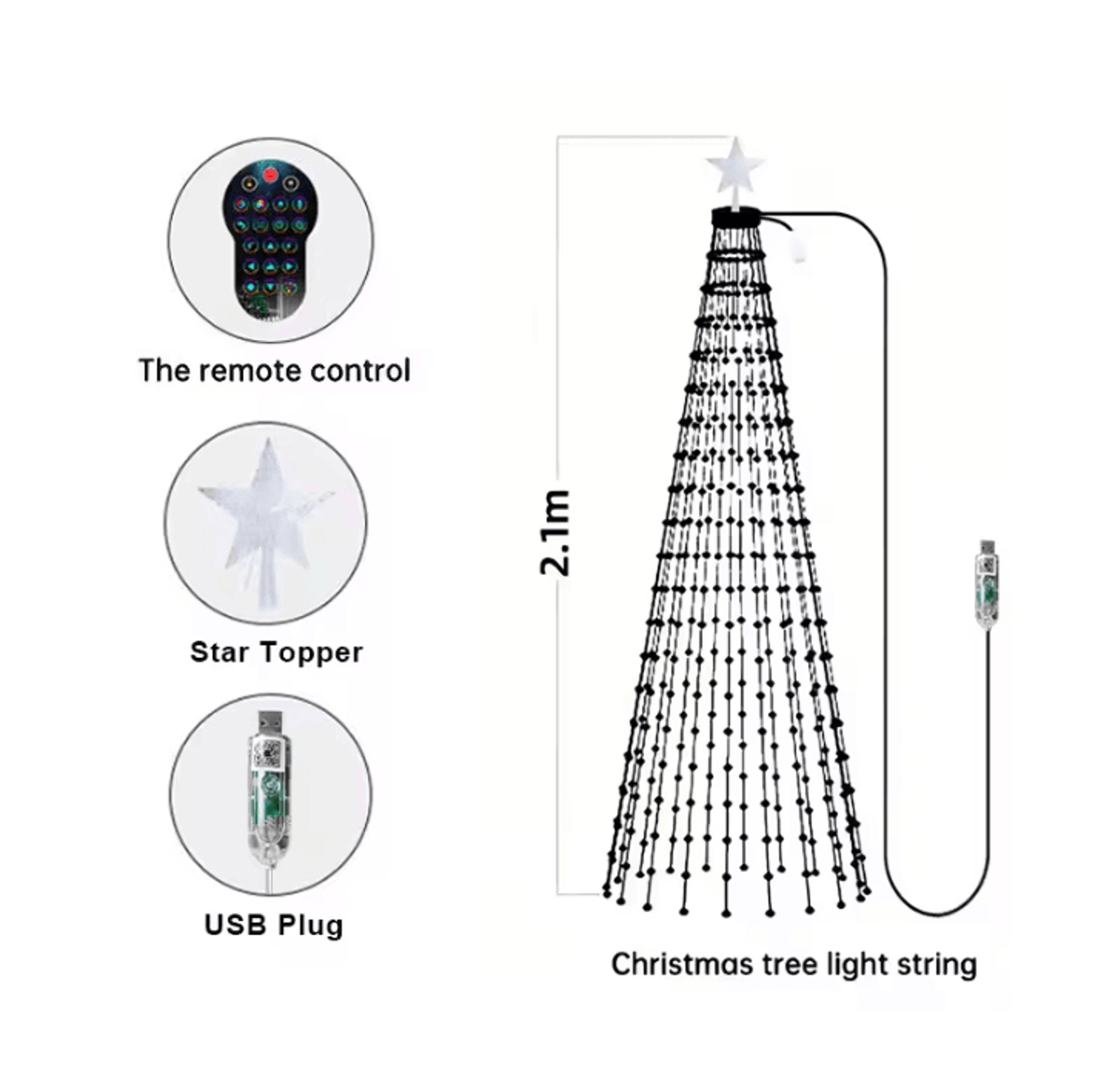 7FT Smart Christmas Tree Lights With 400 LEDs And Star Topper 5