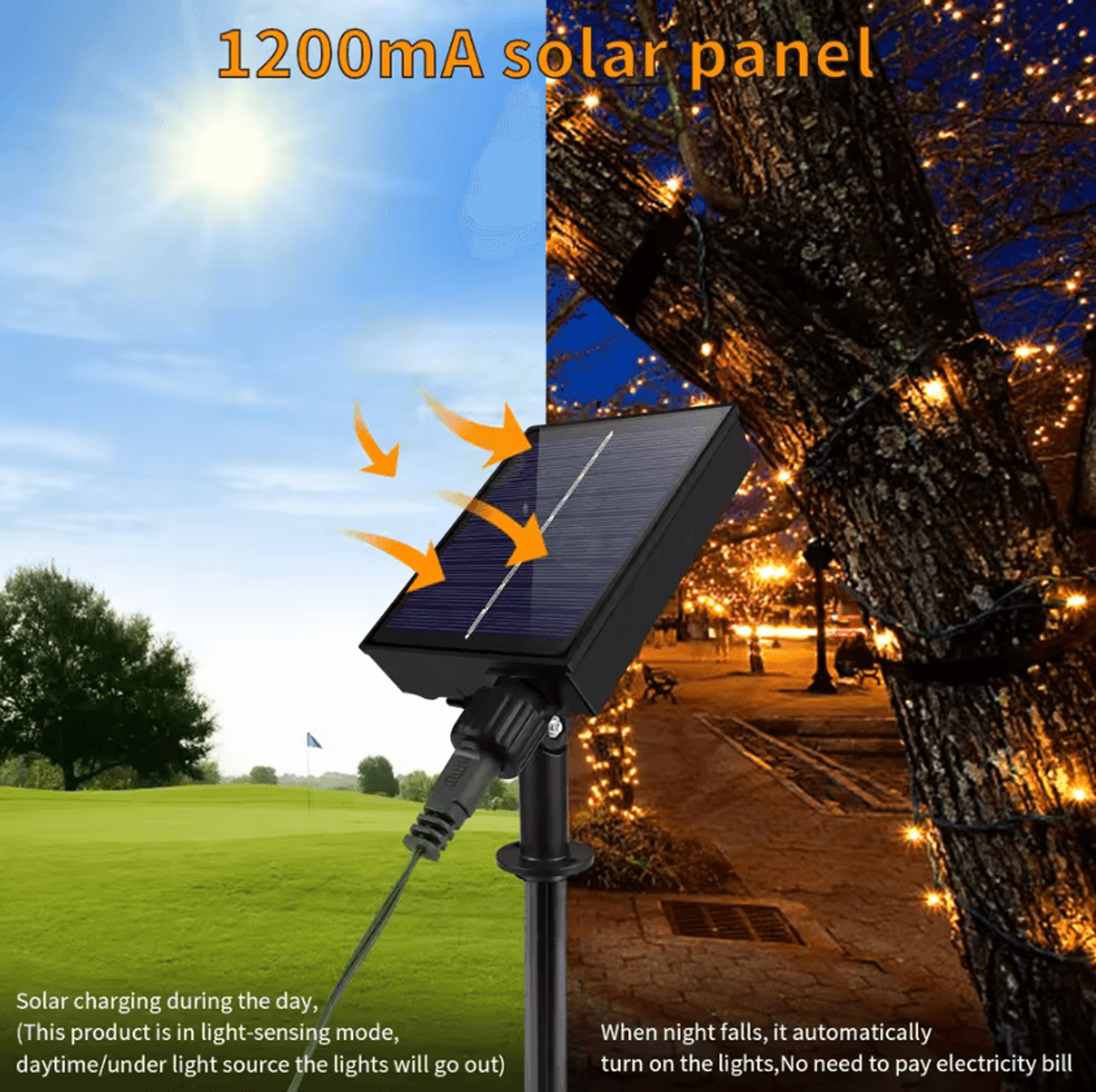 100M Solar Fairy String Lights With Large Fast Charge Panel 0