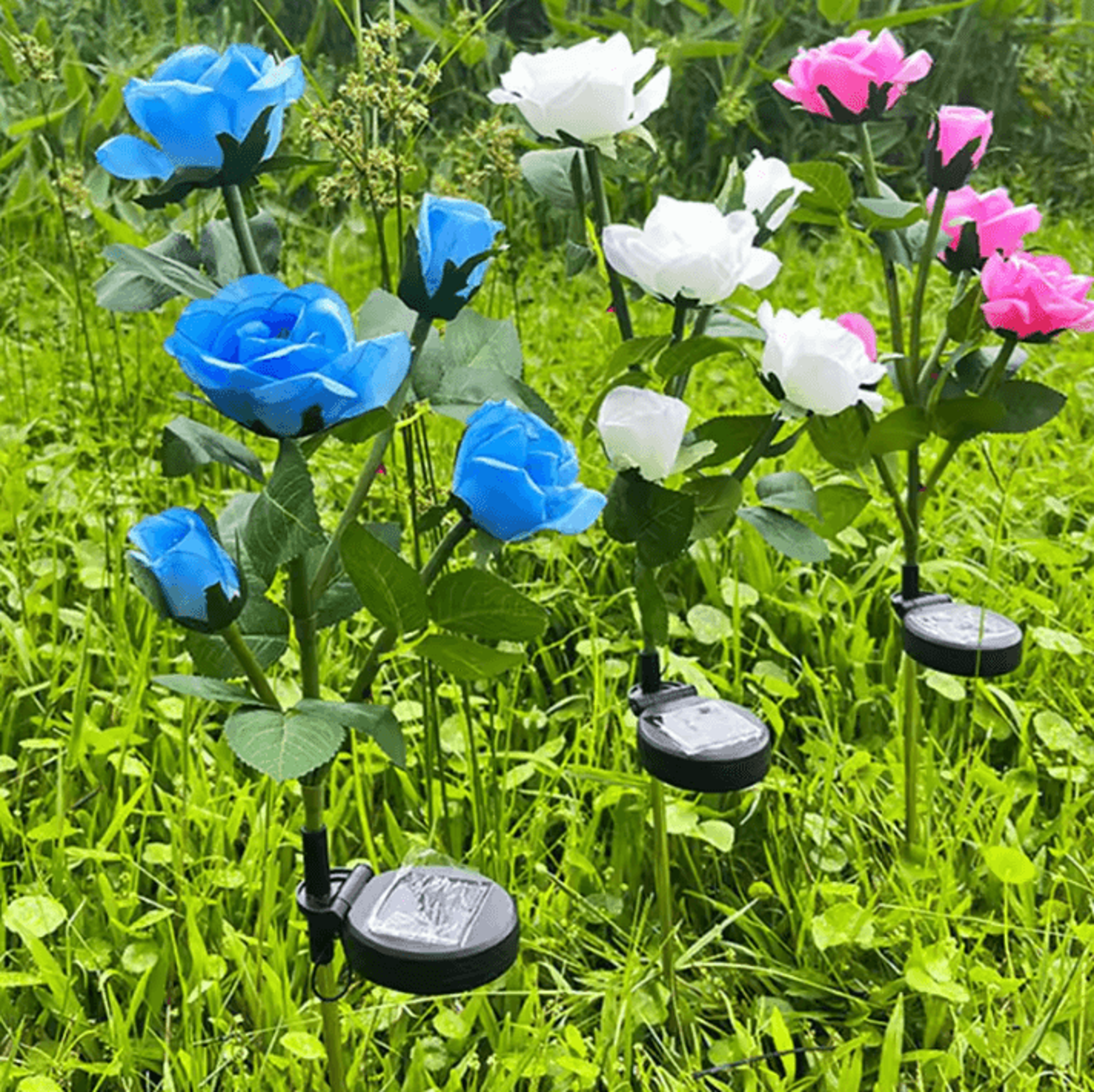 5 Head Solar Rose Flower Garden Lights 3