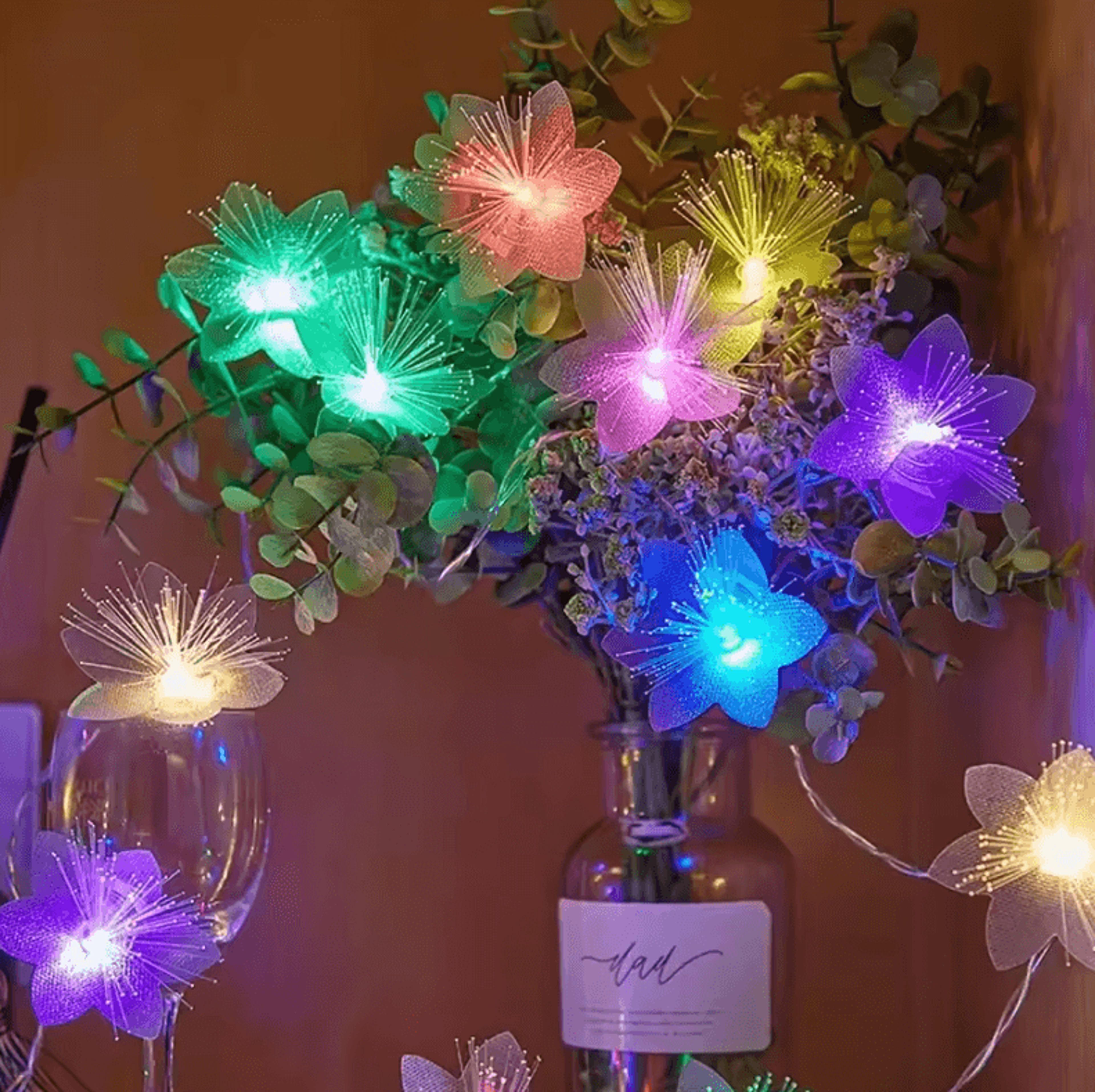 Fiber Optic Flower Fairy Lights Battery Powered Garland 6