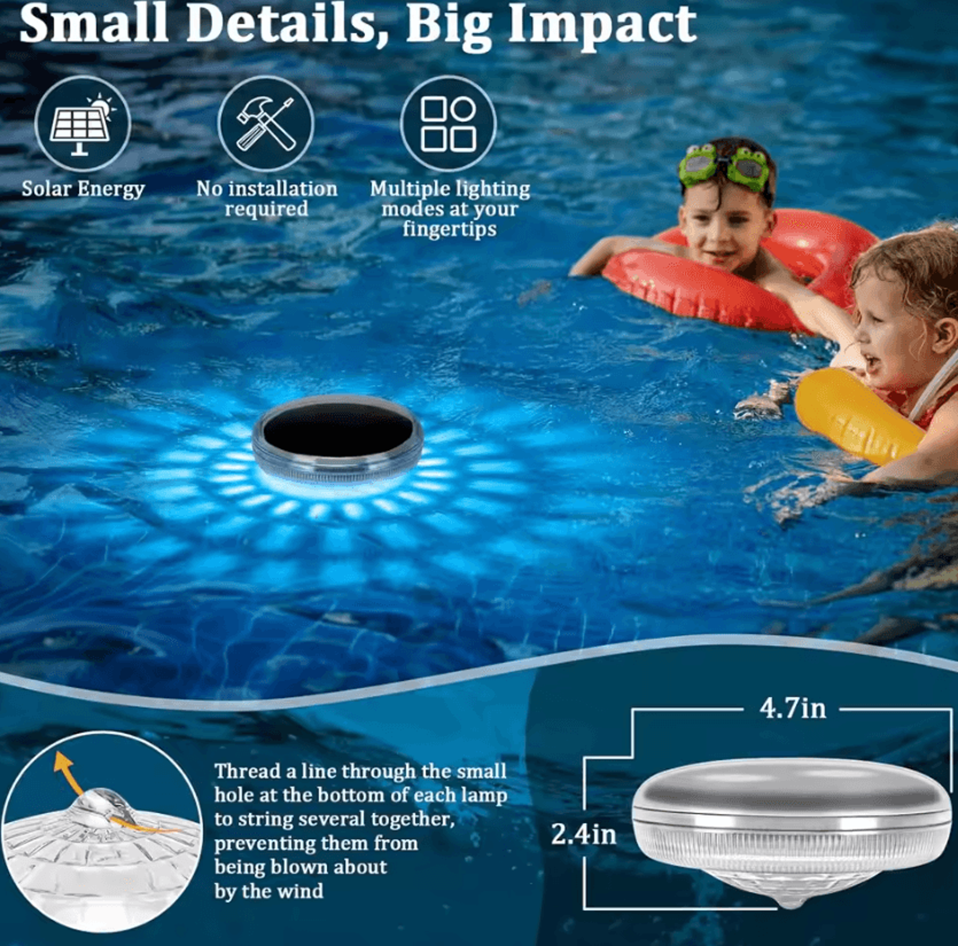 Solar Floating Pool Lights With Remote Control 1