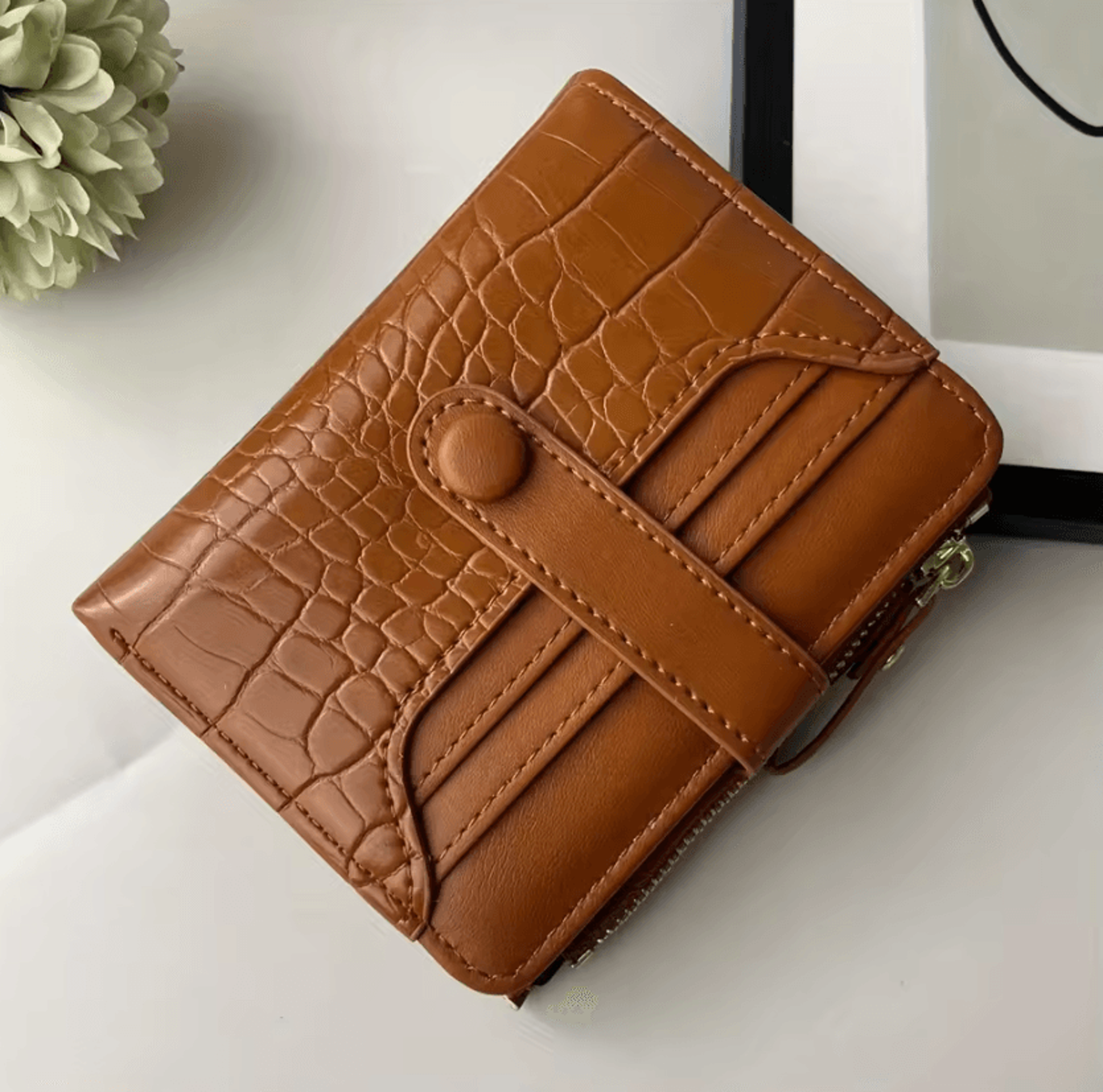 Macaron Crocodile Pattern Multi Slot Womens Wallet 5