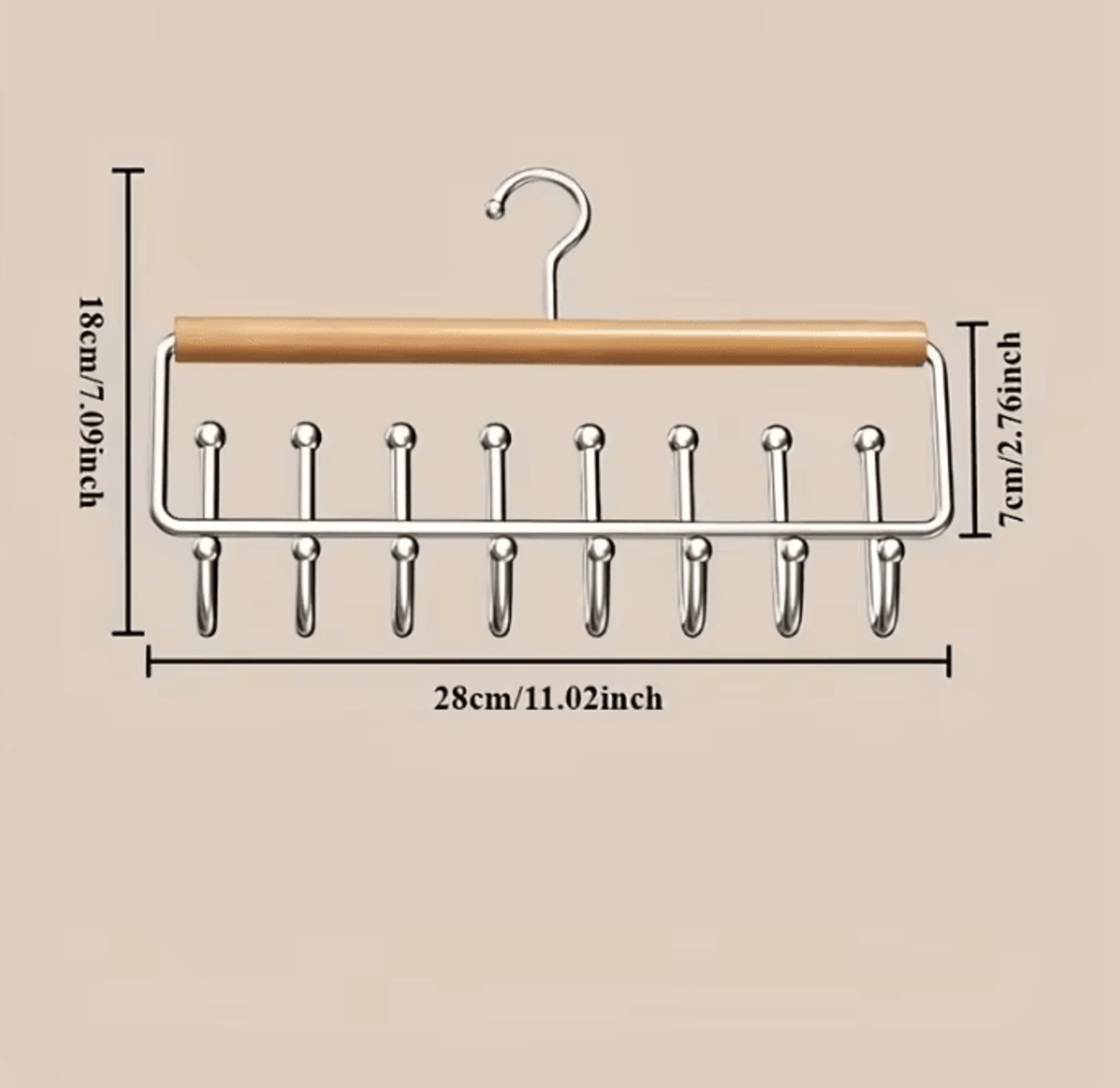Wall Mounted Metal Storage Rack With 8 Hooks 4