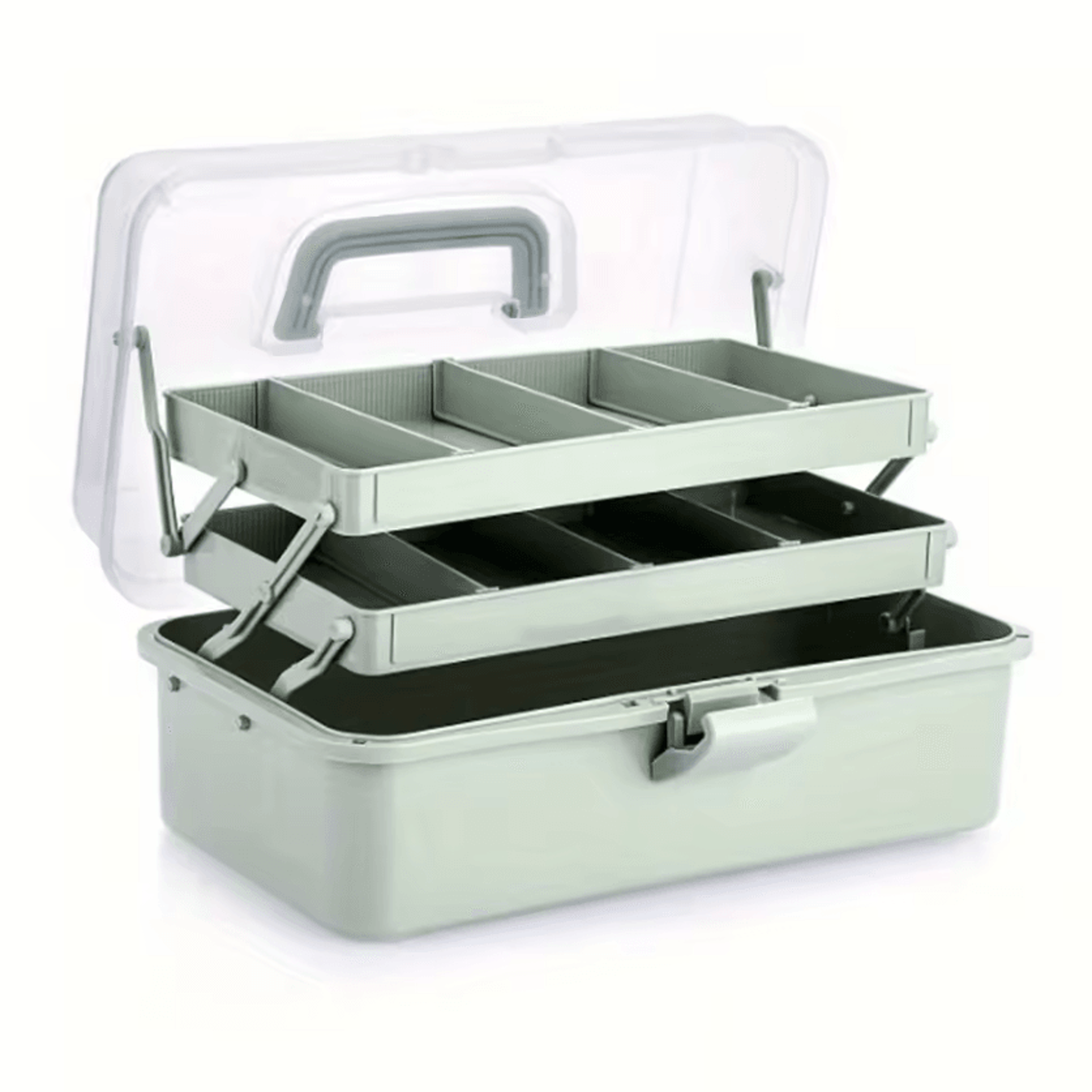 3 Layer Portable Craft Organizer Box With Adjustable Dividers 5