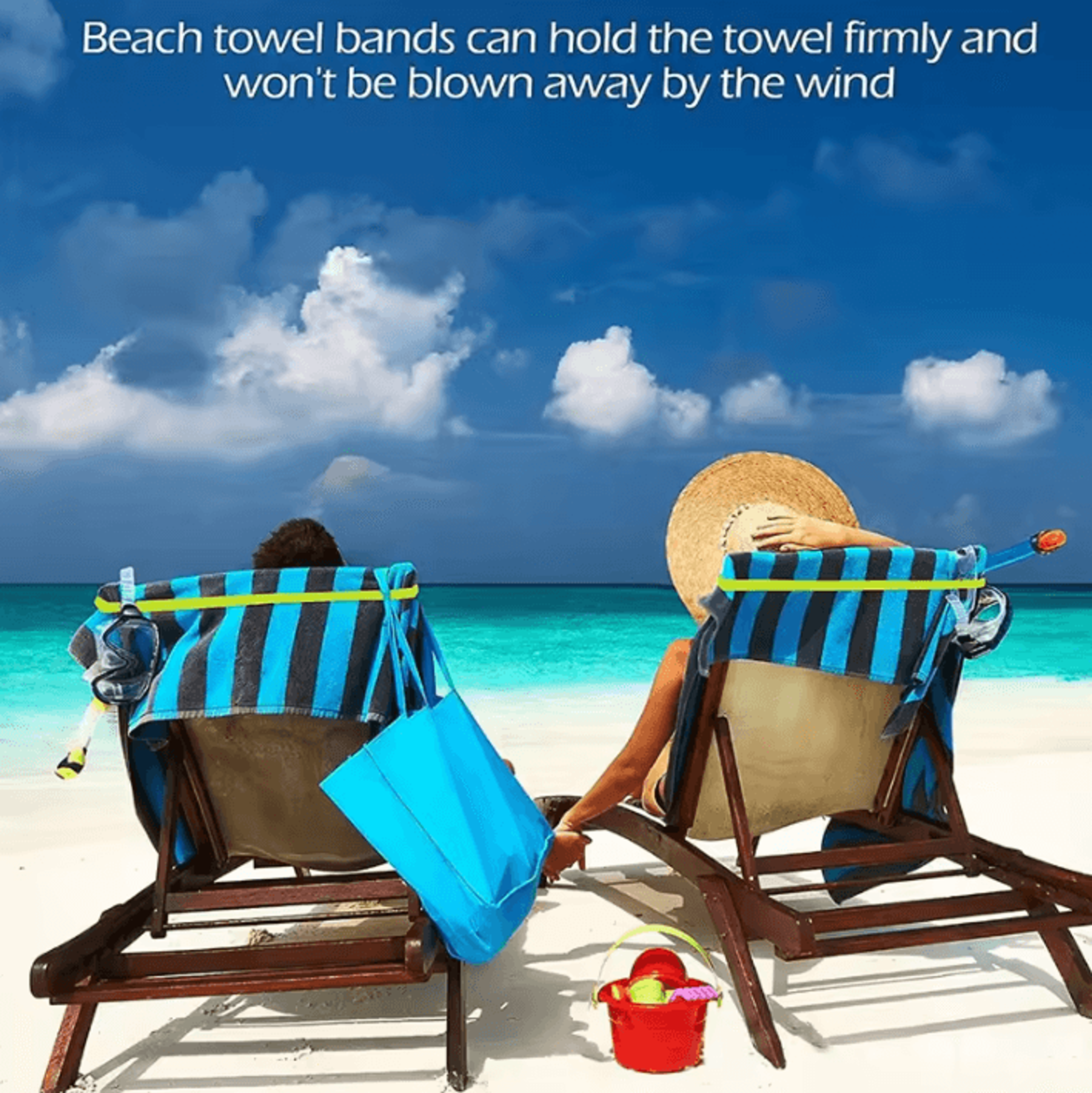 Elastic Windproof Beach Towel Bands For Chairs And Cruise Loungers 2