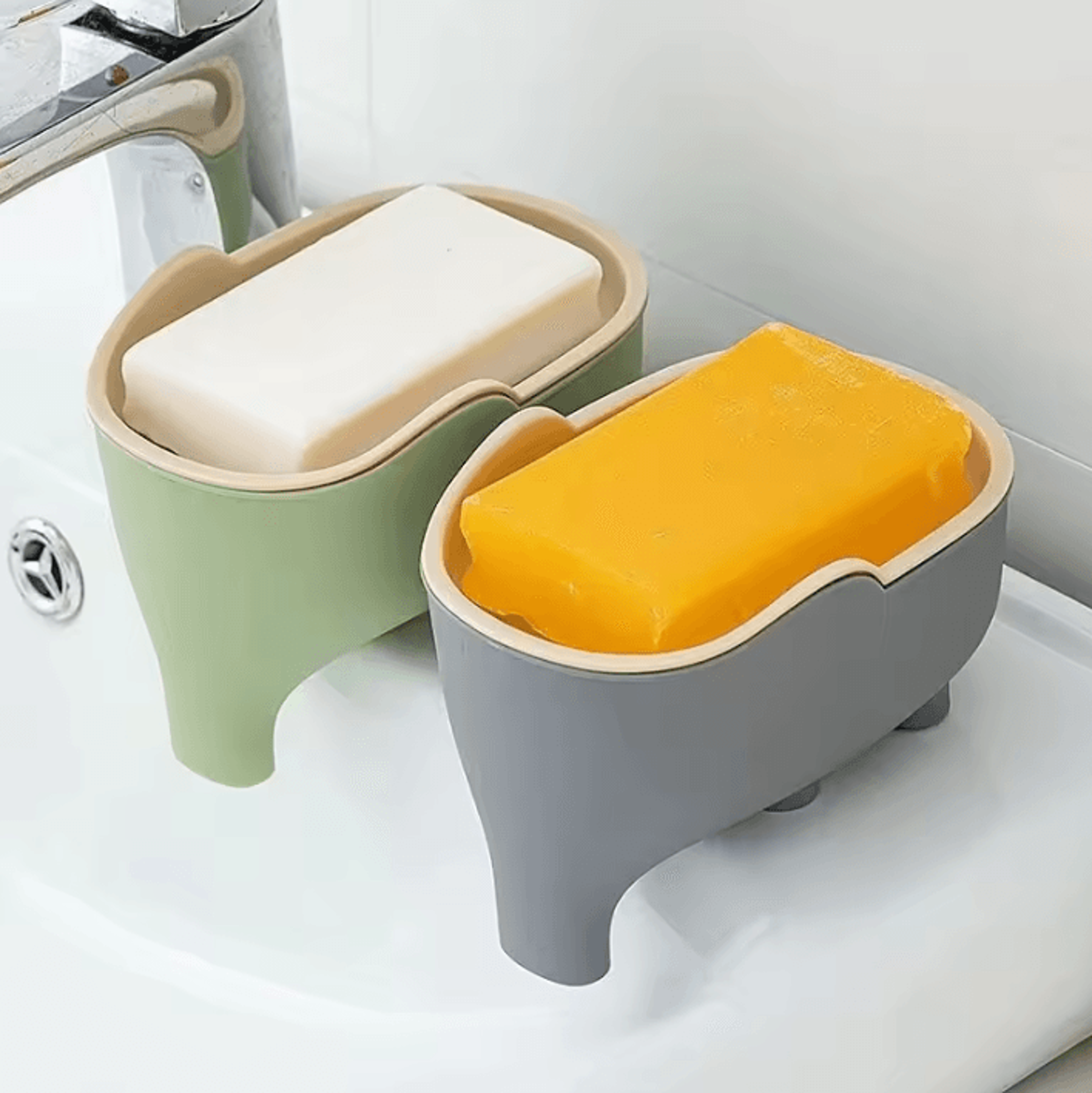 Cute Elephant Double Layer Draining Soap Dish 2