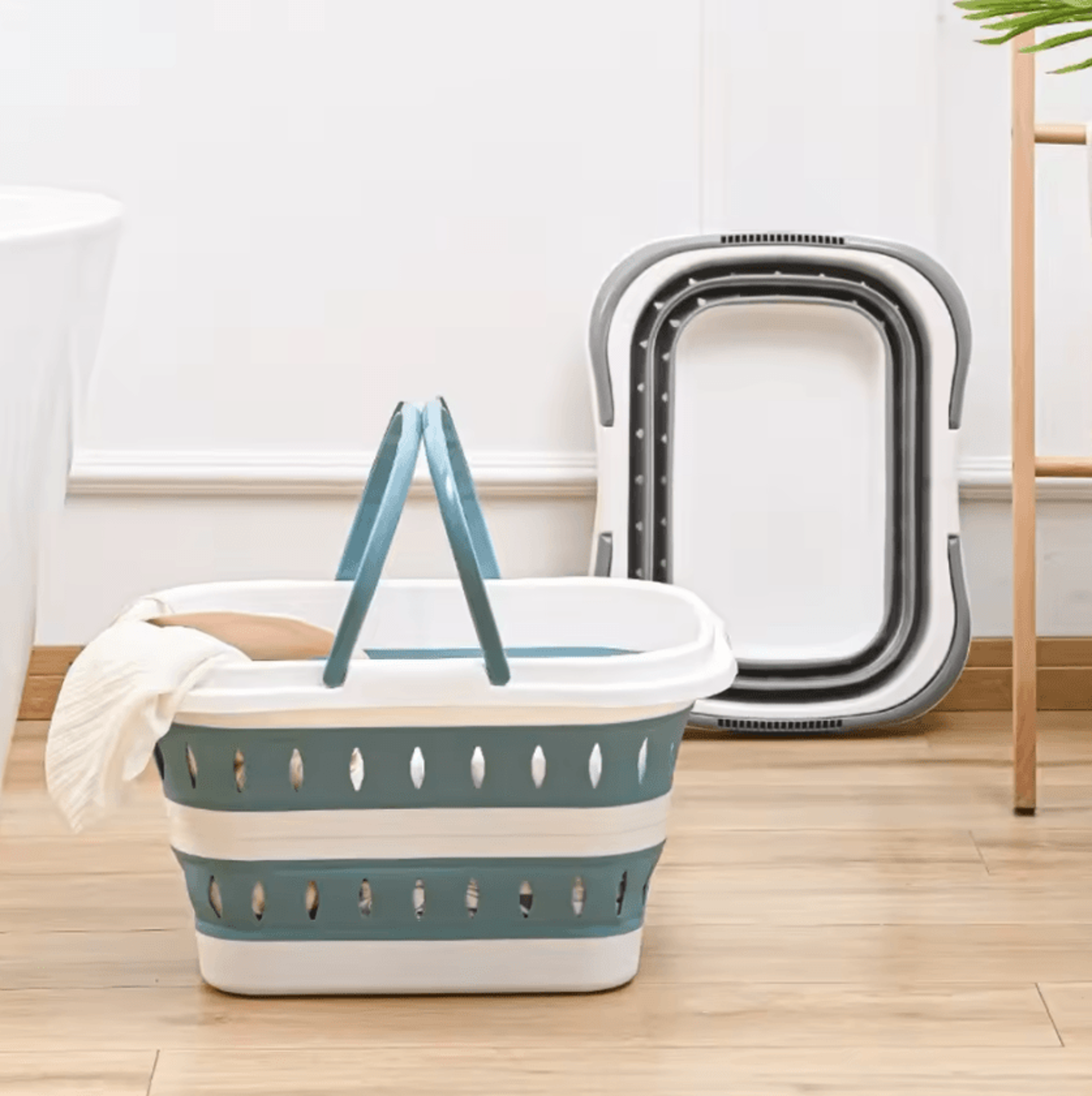 Foldable Collapsible Laundry Basket With Handles 1