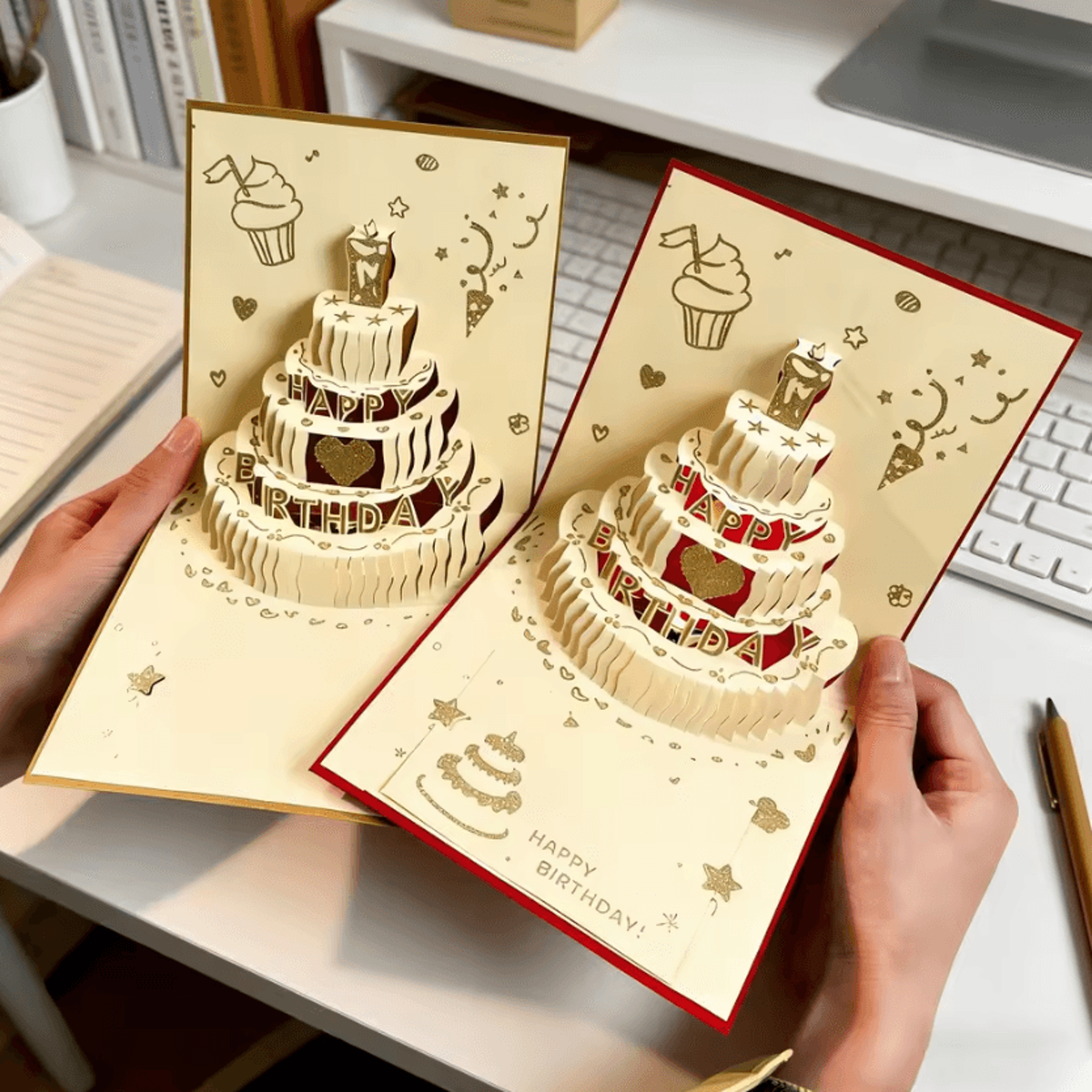 Handmade 3D Pop Up Greeting Card With Envelope 0