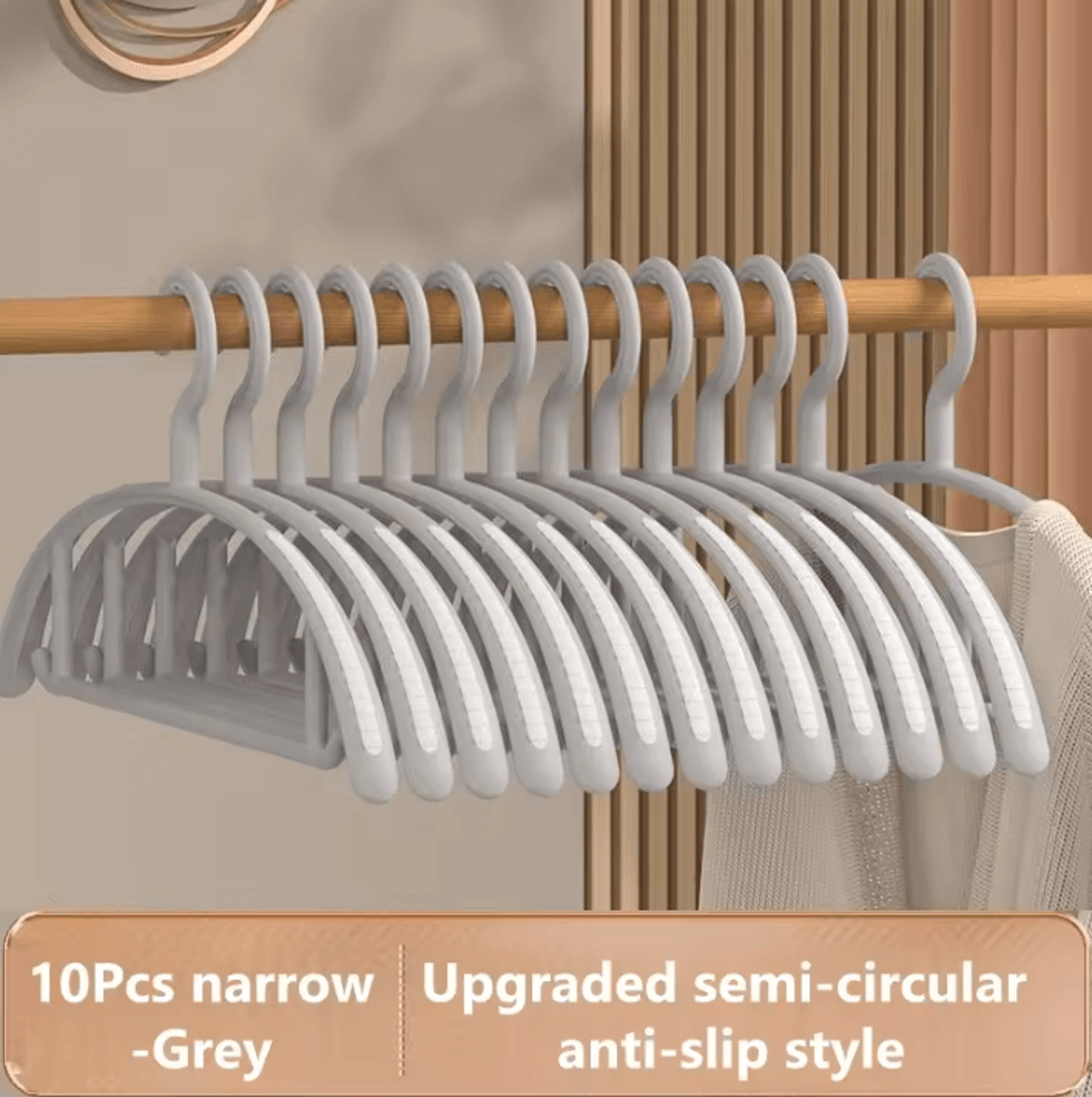 10 Pack Wide Shoulder Non Slip Heavy Duty Clothes Hangers 4